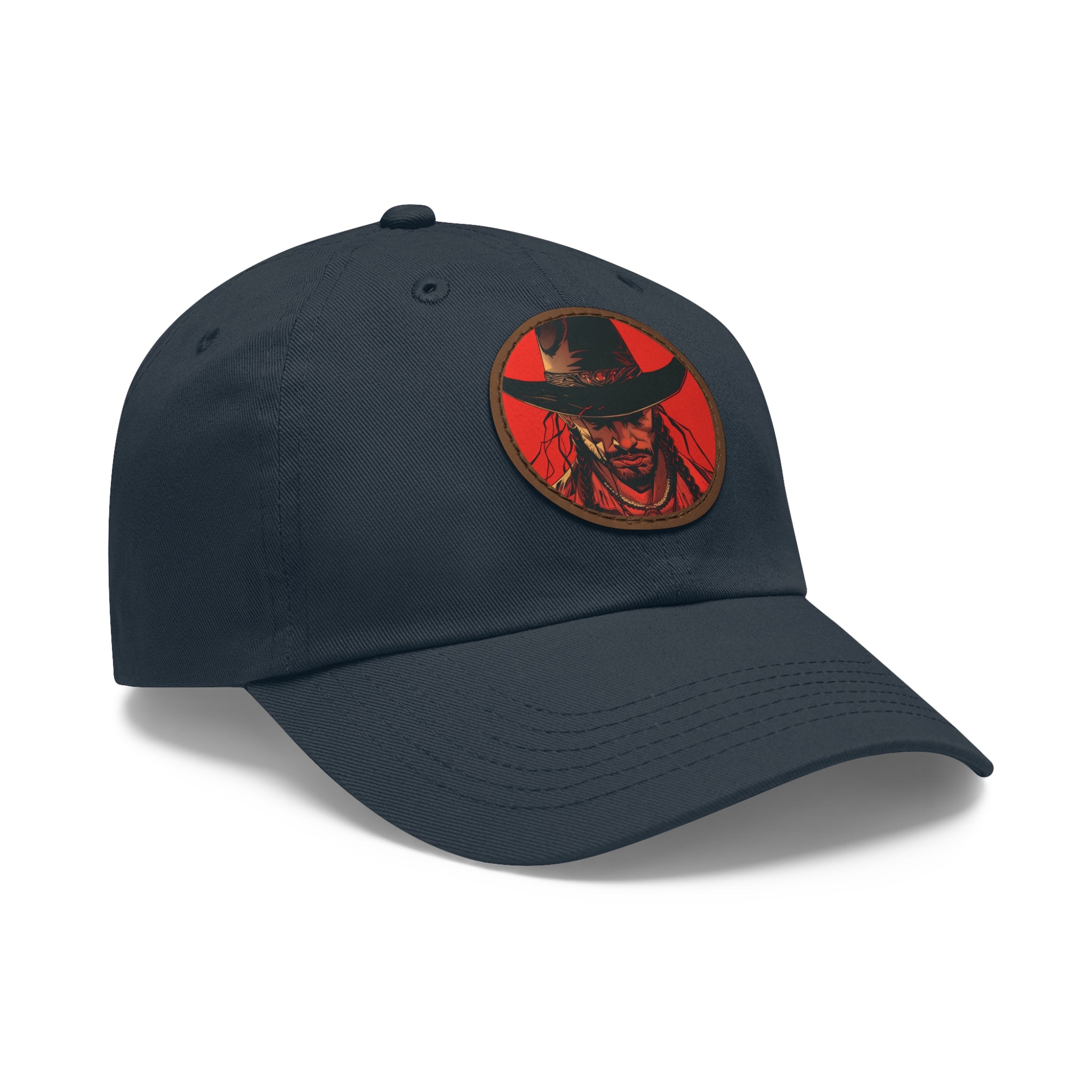 MVRSIANO Western Outlaw Leather Patch Dad Hat