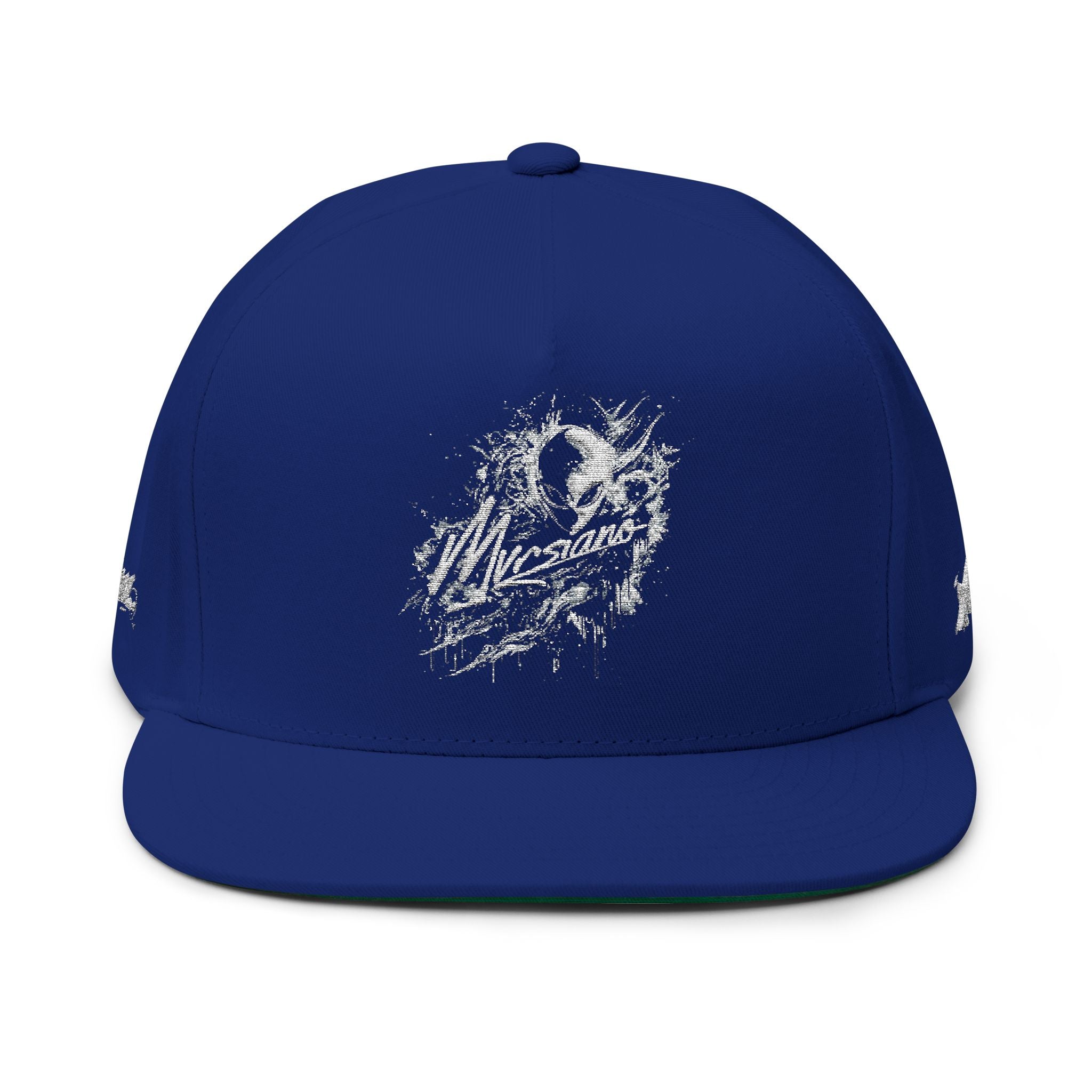 Embroidered Flat Bill Cap — Distressed Mvrsiano Logo Snapback