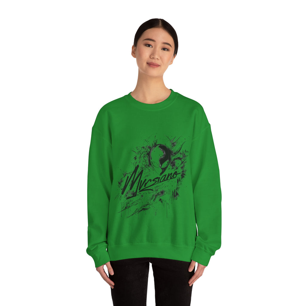 Mvrsiano Graphic Sweatshirt — Alien Grunge Skull Art Crewneck