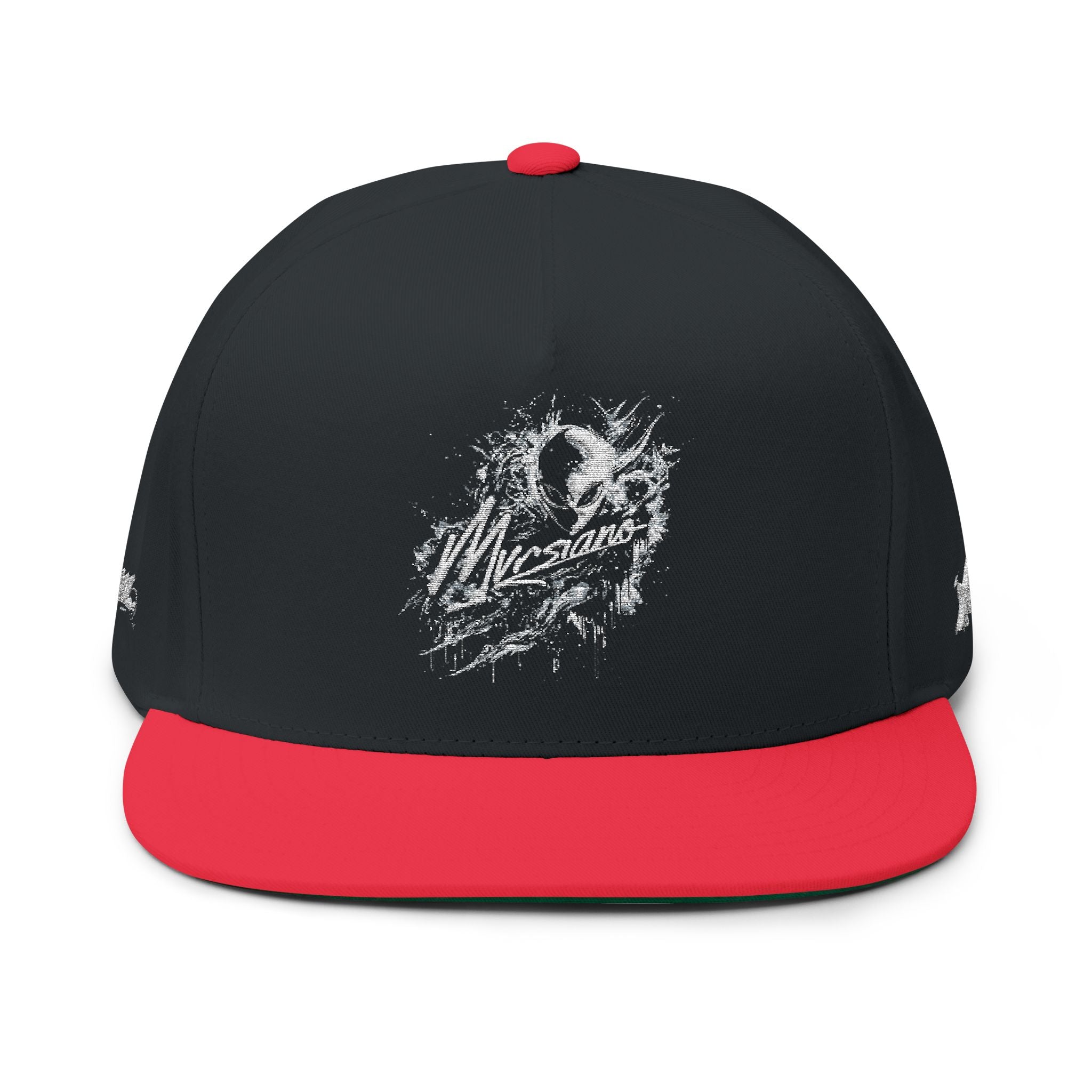 Embroidered Flat Bill Cap — Distressed Mvrsiano Logo Snapback