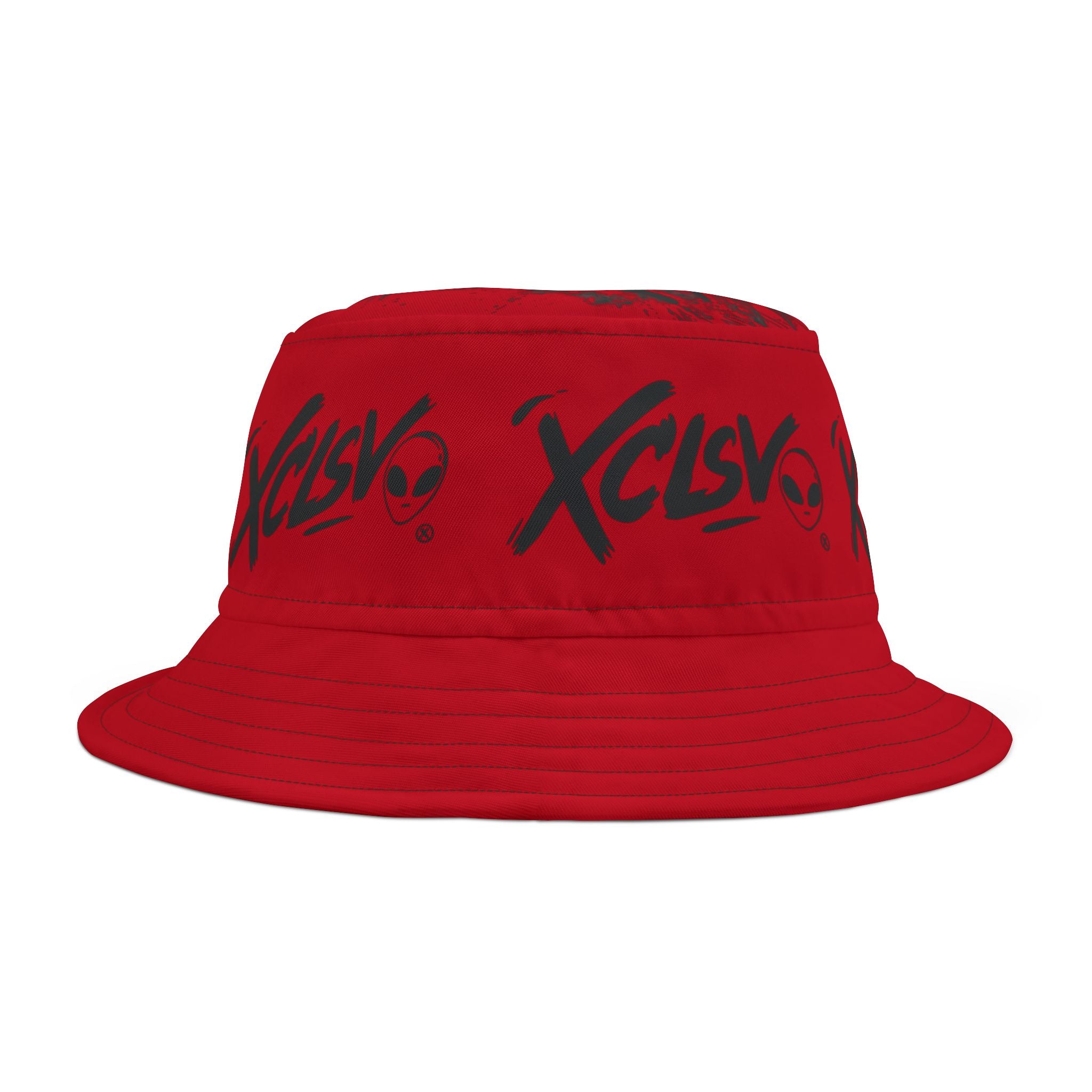 MVRS XCLSV Alien Logo Bucket Hat — Graphic Streetwear Sun Hat