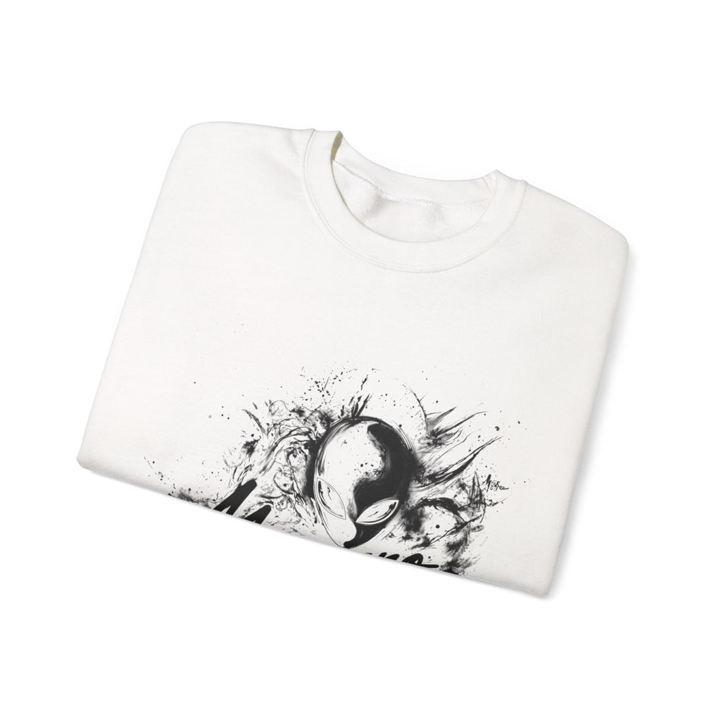 Mvrsiano Graphic Sweatshirt — Alien Grunge Skull Art Crewneck