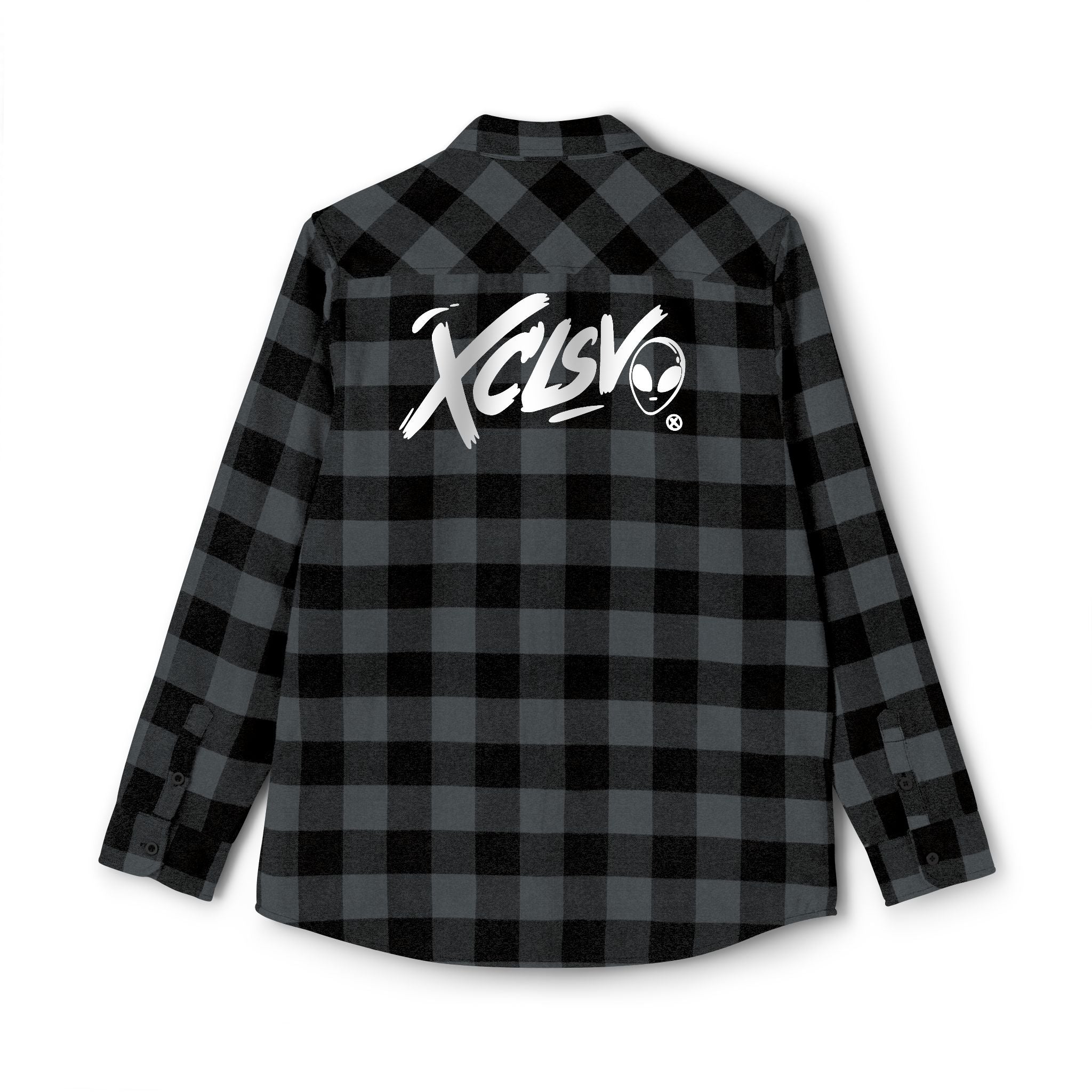 Plaid Flannel Shirt — Back Logo 'XCLSV' Streetwear