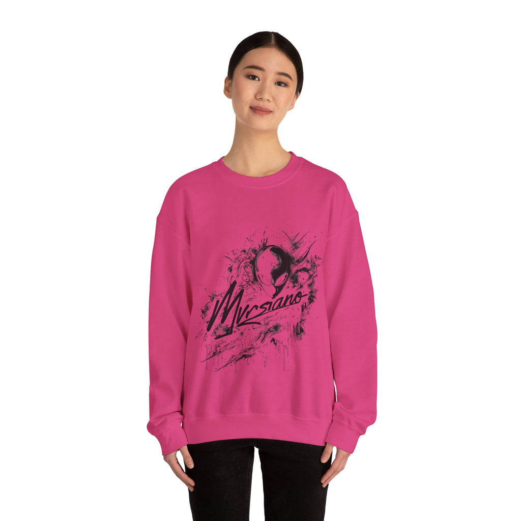 Mvrsiano Graphic Sweatshirt — Alien Grunge Skull Art Crewneck