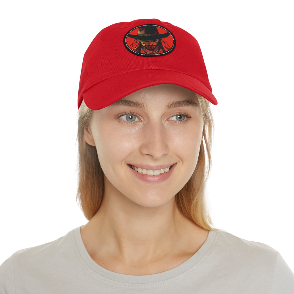 MVRSIANO Western Outlaw Leather Patch Dad Hat