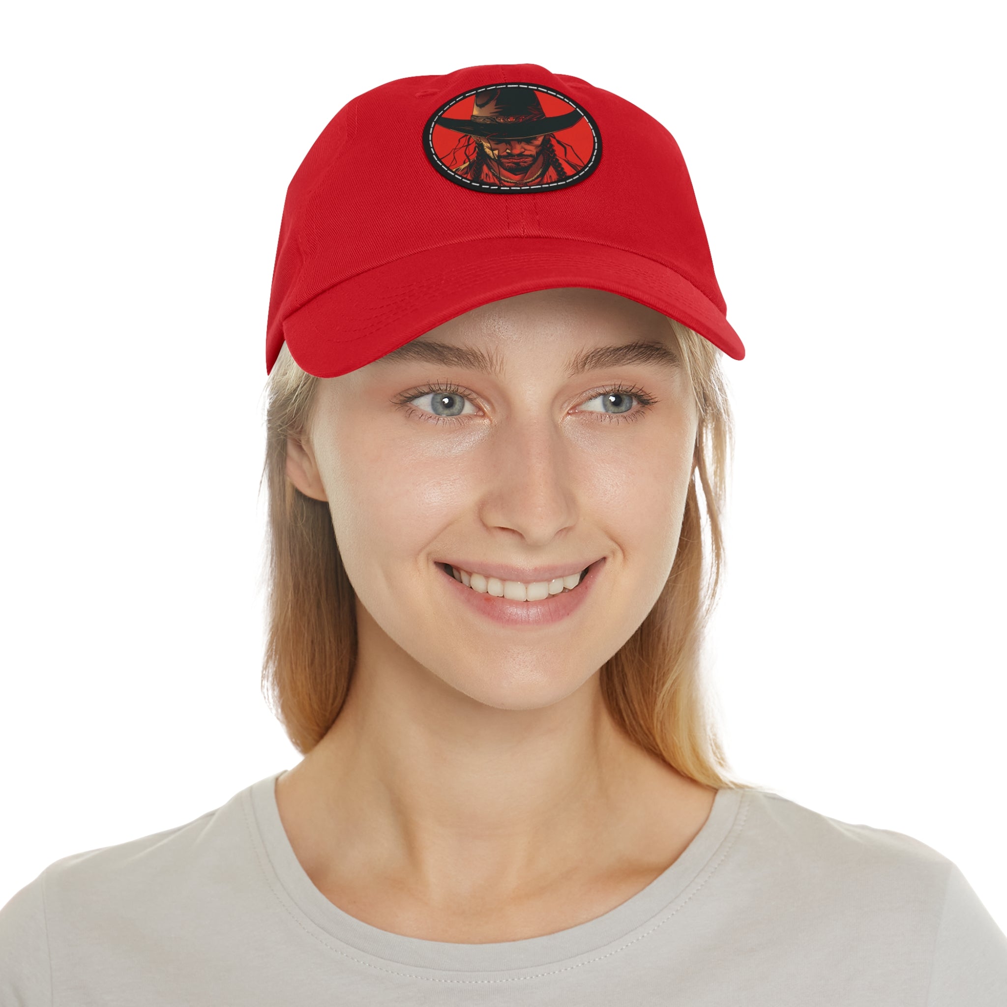 MVRSIANO Western Outlaw Leather Patch Dad Hat