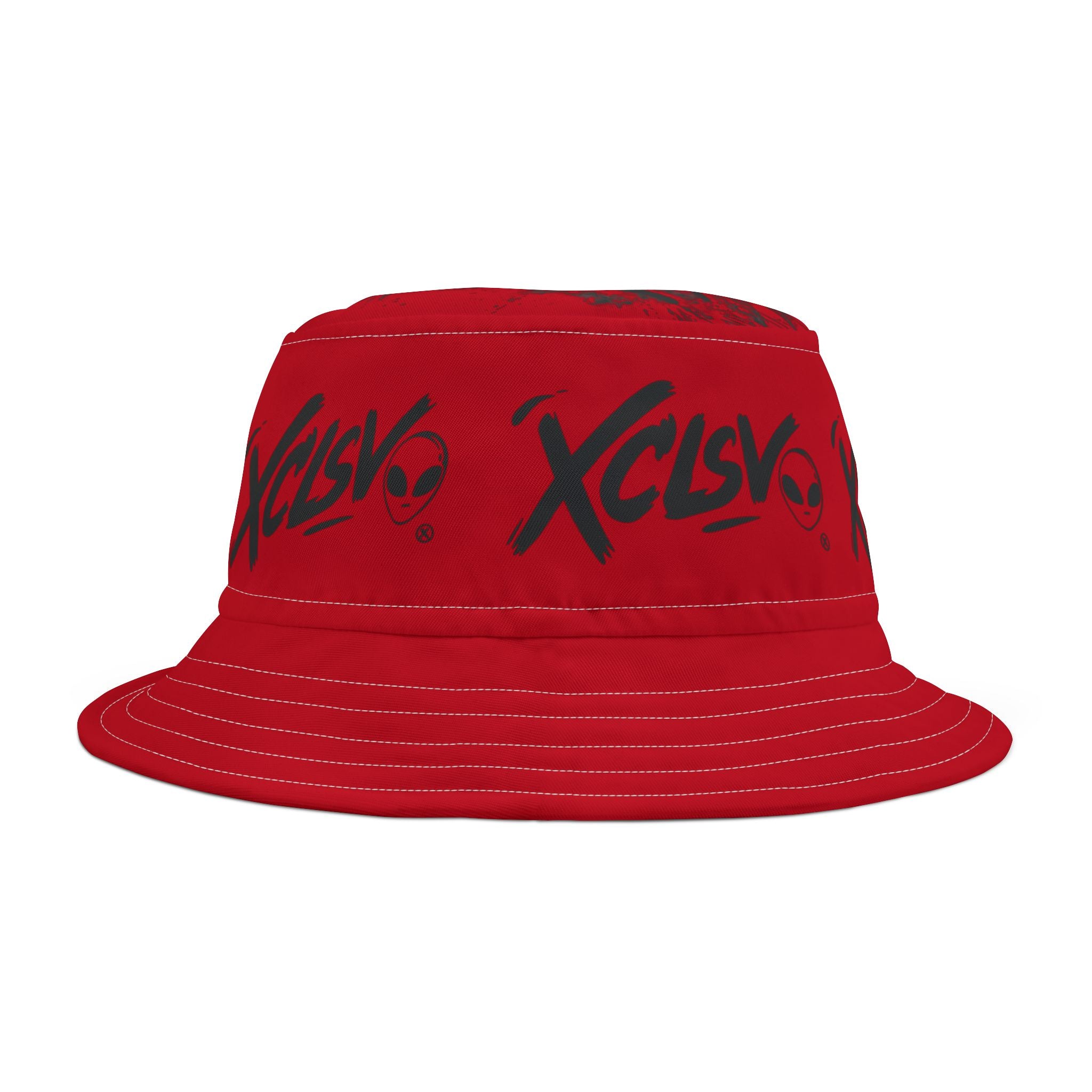 MVRS XCLSV Alien Logo Bucket Hat — Graphic Streetwear Sun Hat