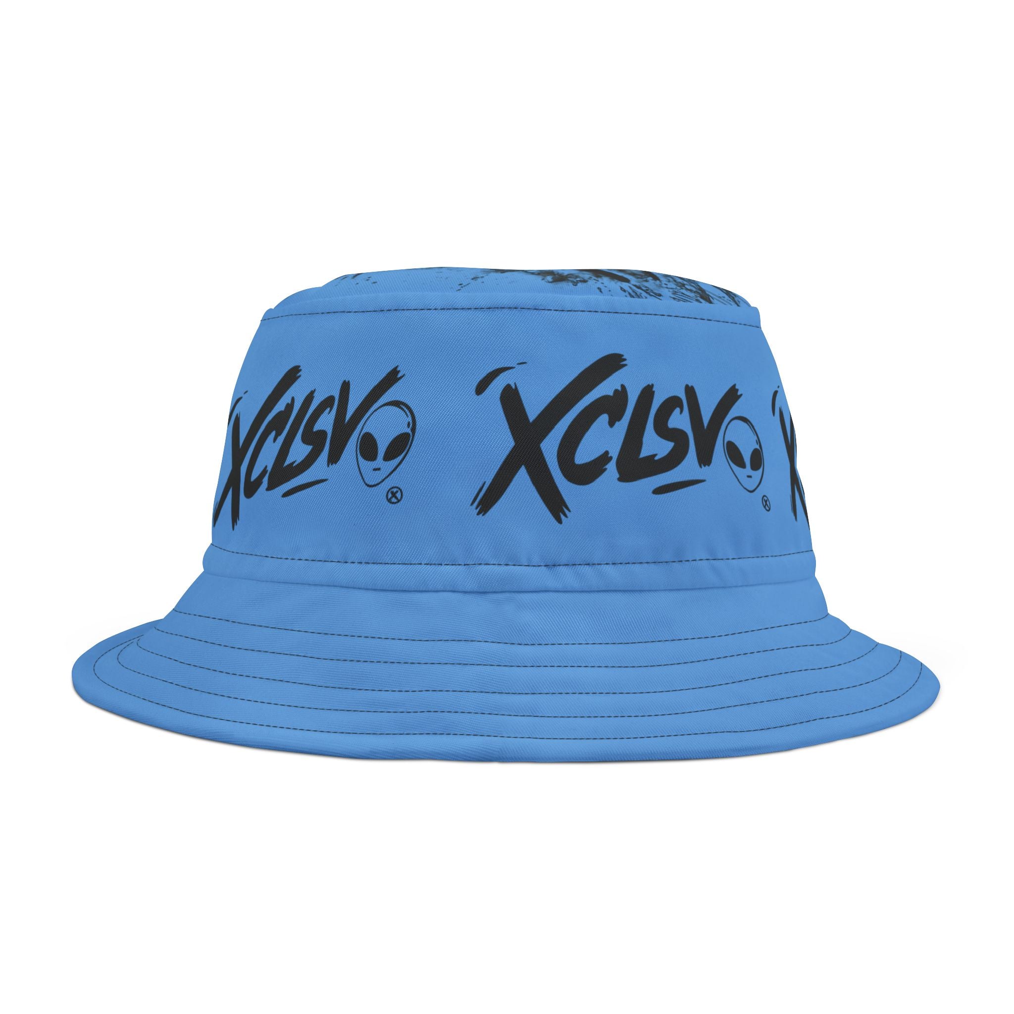 MVRS XCLSV Alien Logo Bucket Hat — Graphic Streetwear Sun Hat