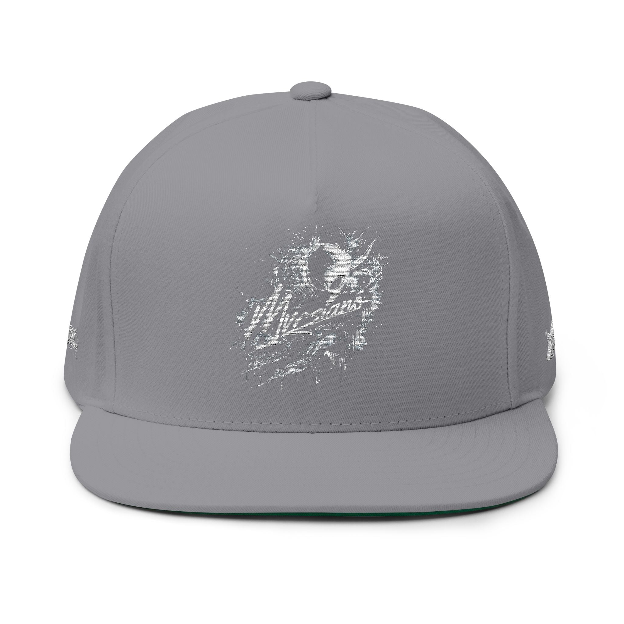 Embroidered Flat Bill Cap — Distressed Mvrsiano Logo Snapback