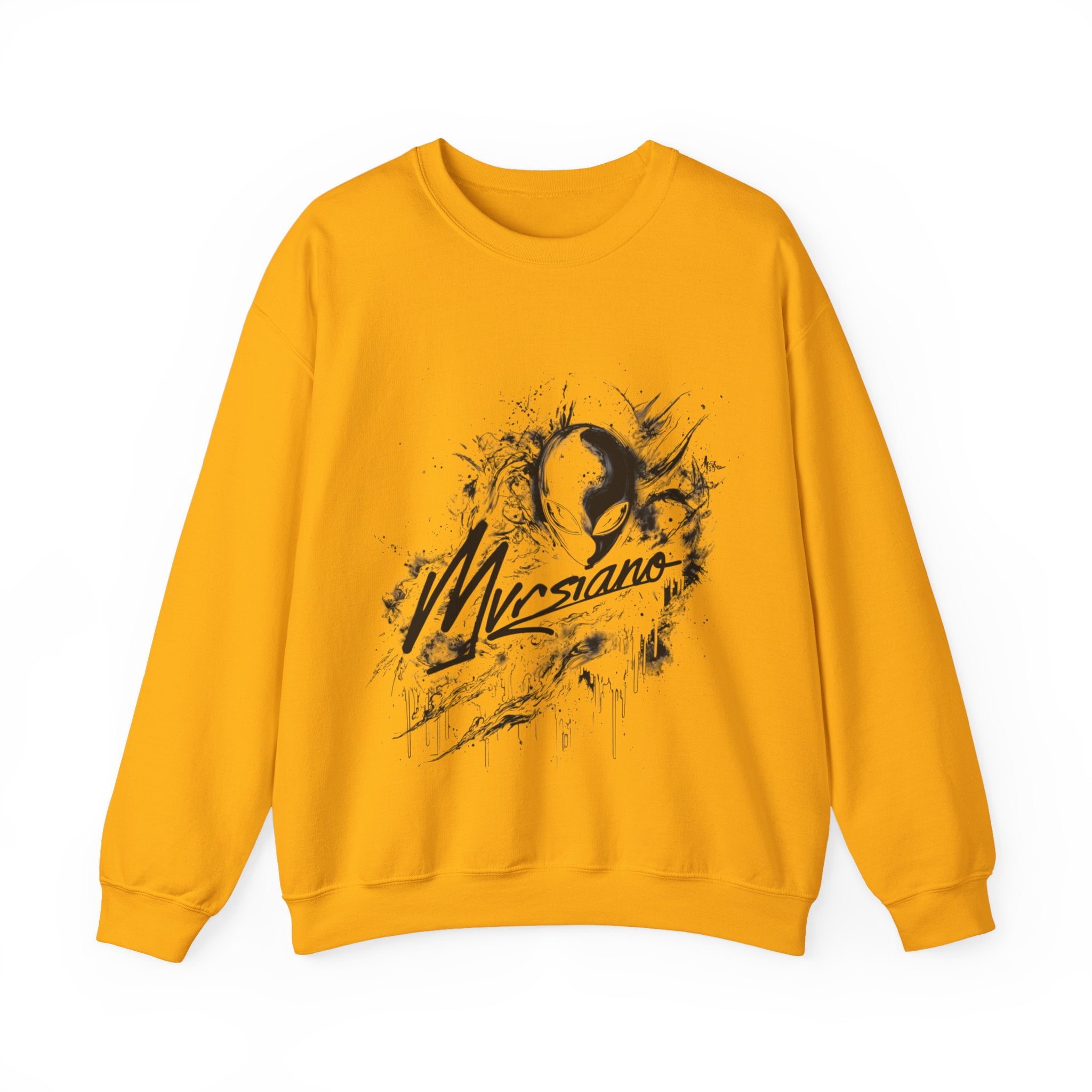 Mvrsiano Graphic Sweatshirt — Alien Grunge Skull Art Crewneck