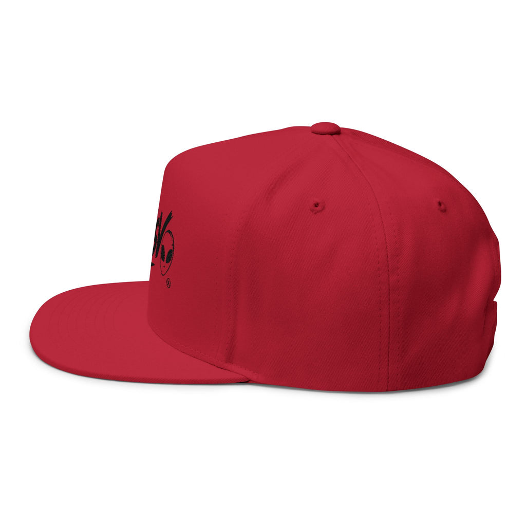 XCLSV Embroidered Flat Bill Cap — Streetwear Snapback with Alien Logo