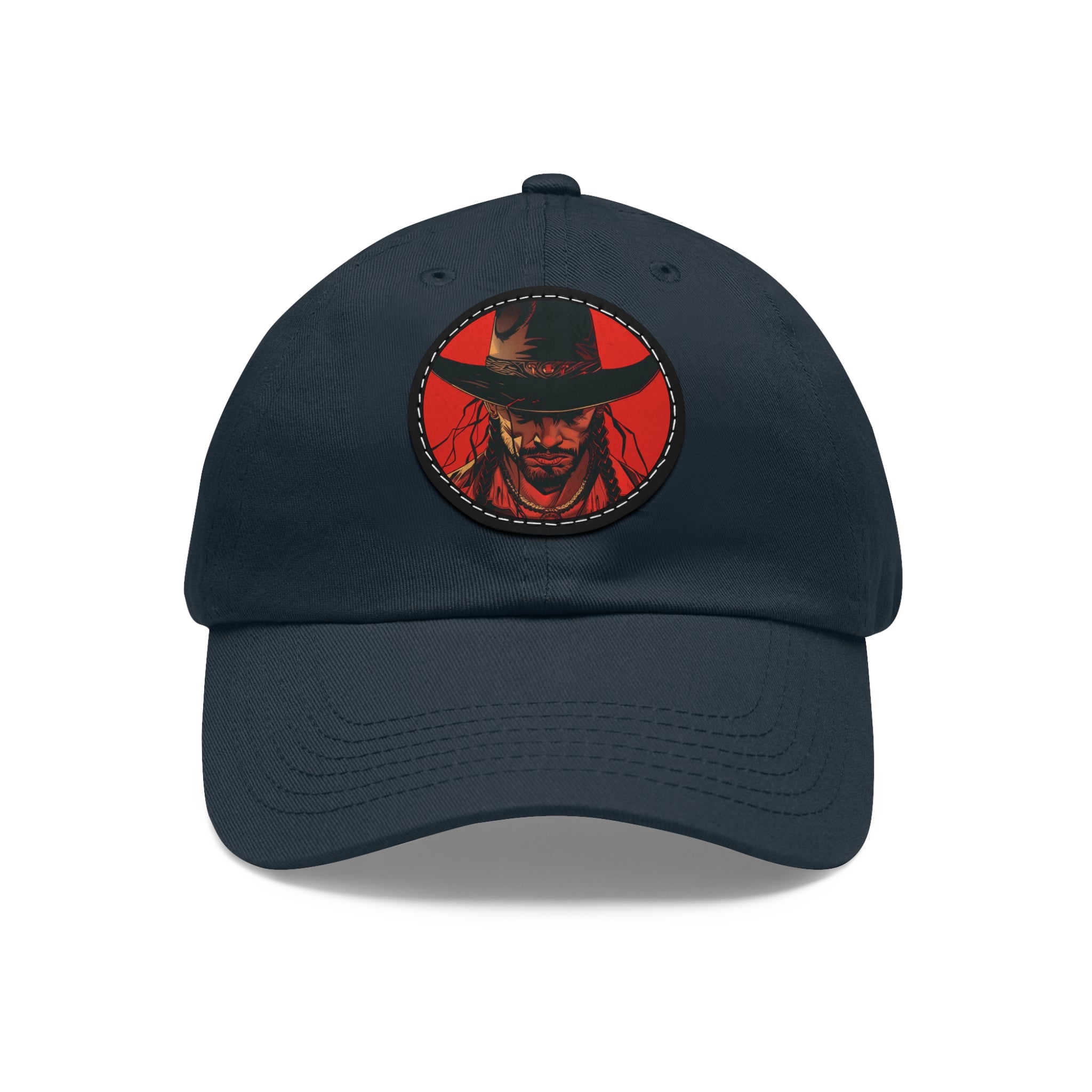 MVRSIANO Western Outlaw Leather Patch Dad Hat