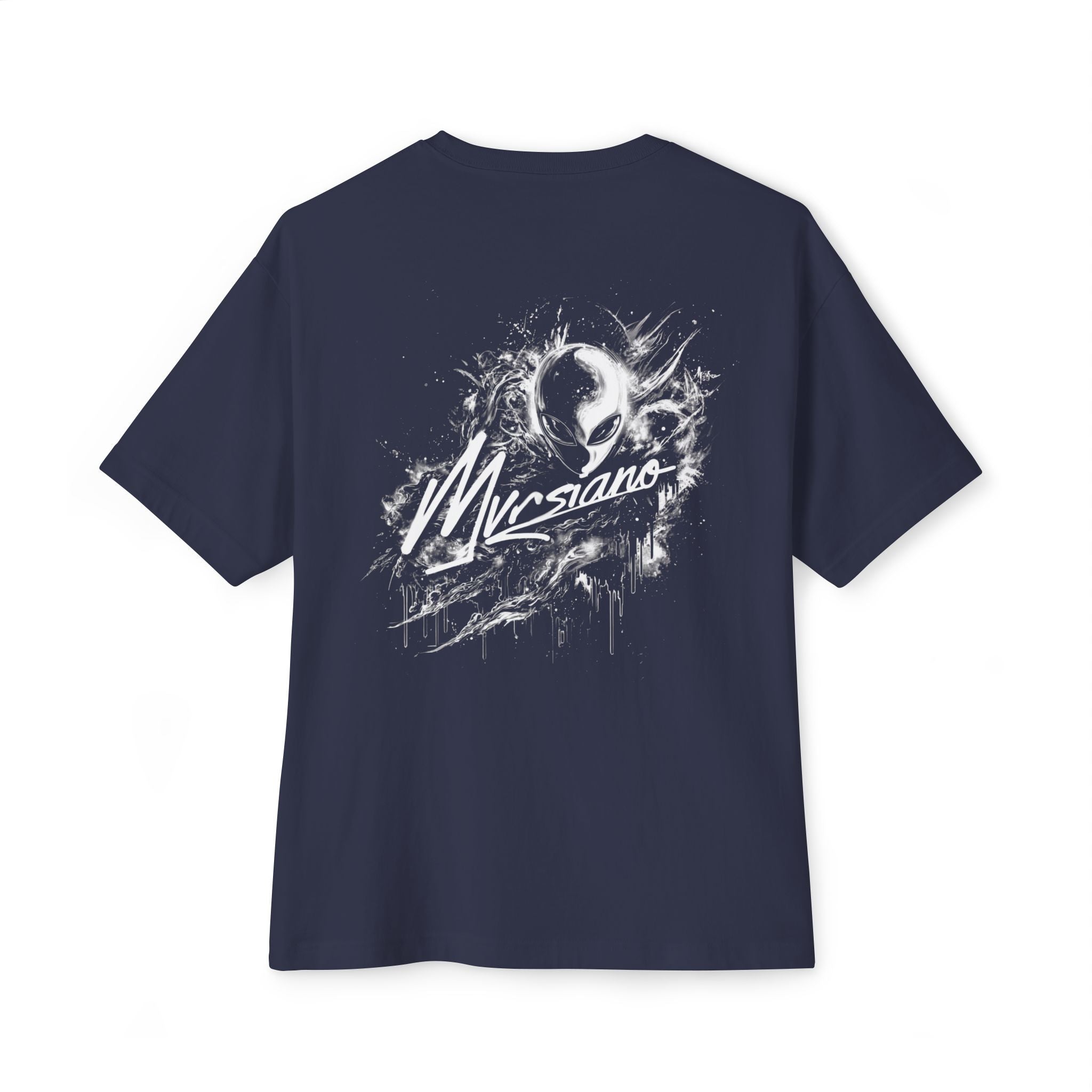 Graphic Tee — 'Marsiano' Alien Back Print Oversized Boxy T‑Shirt