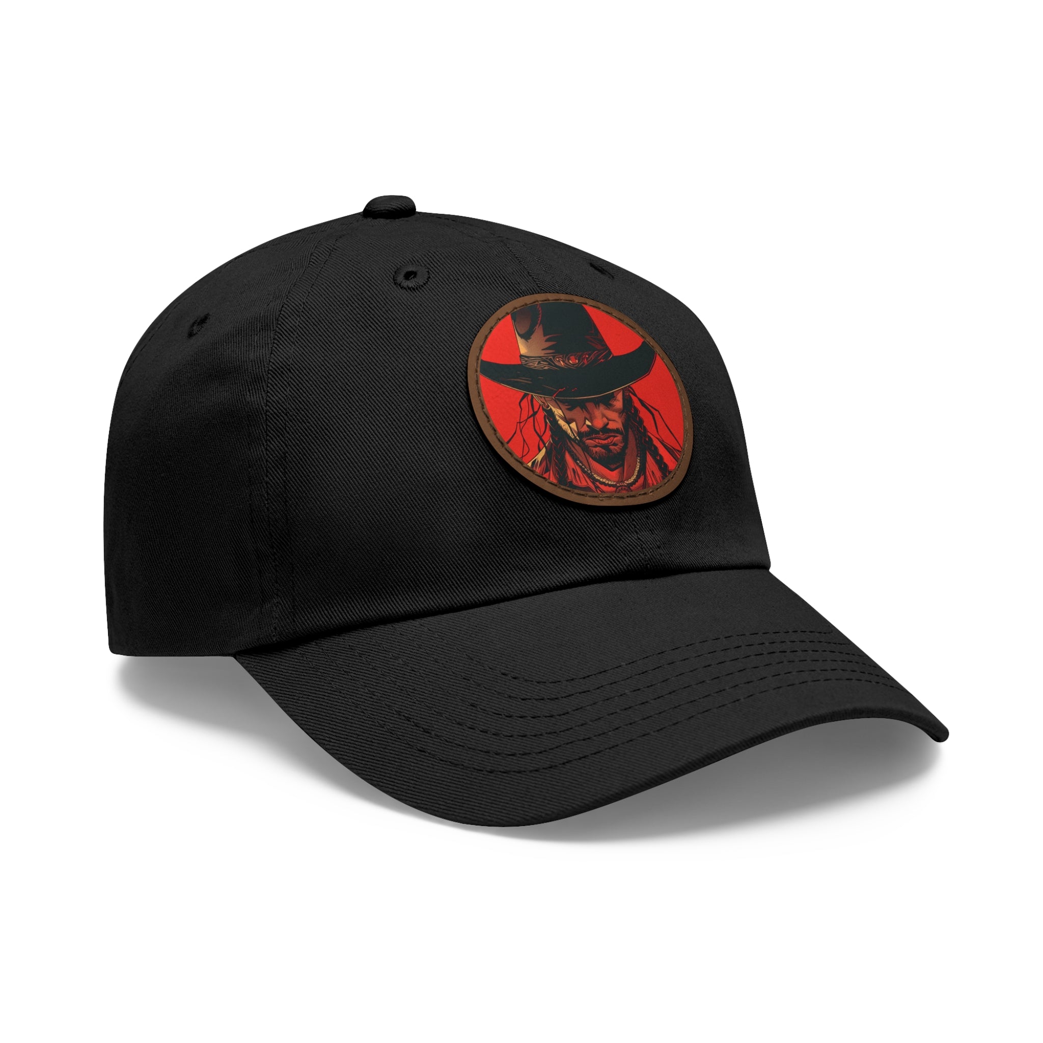 MVRSIANO Western Outlaw Leather Patch Dad Hat