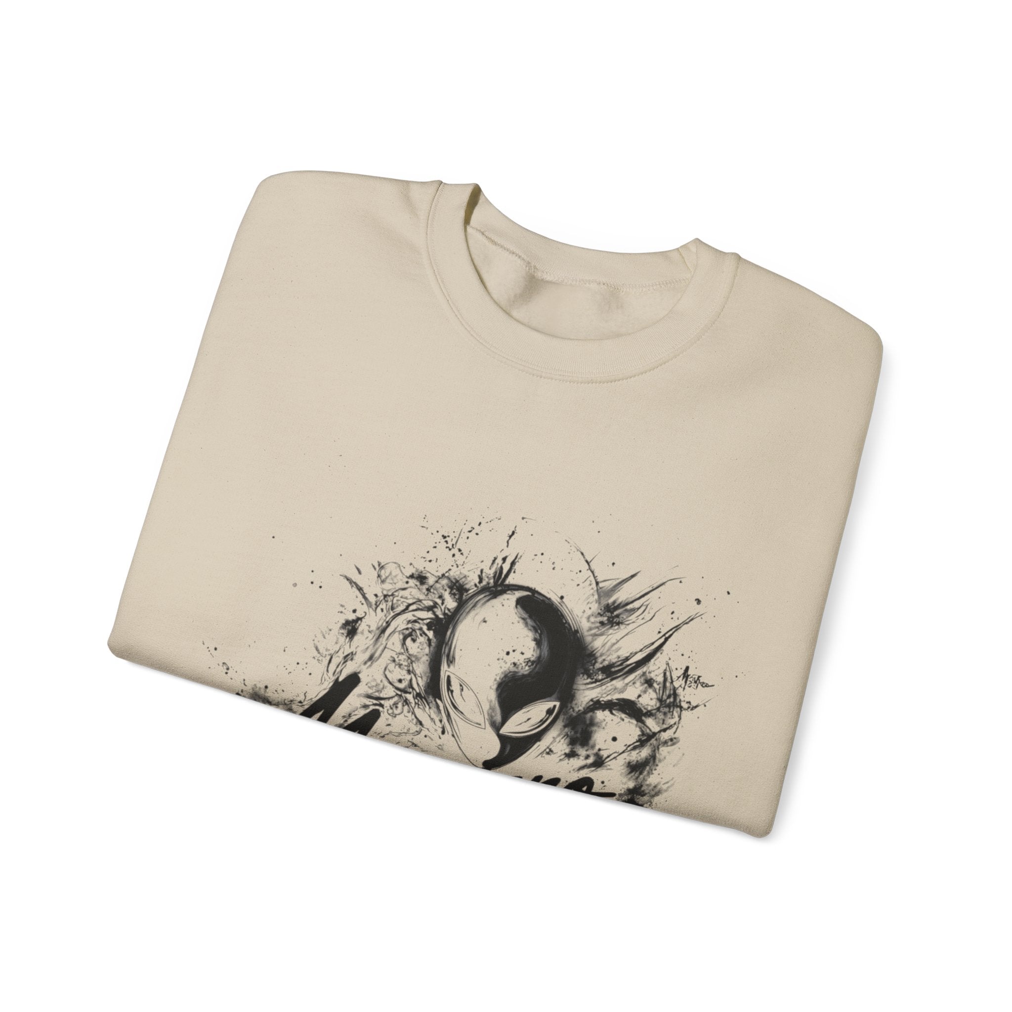 Mvrsiano Graphic Sweatshirt — Alien Grunge Skull Art Crewneck