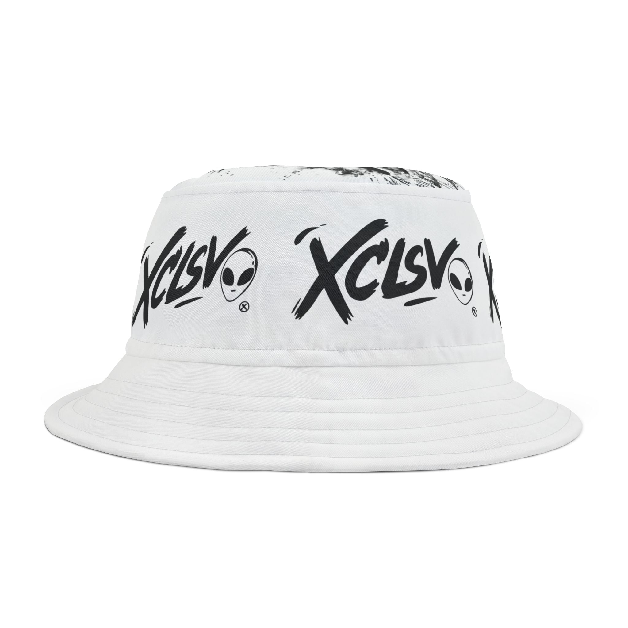 MVRS XCLSV Alien Logo Bucket Hat — Graphic Streetwear Sun Hat