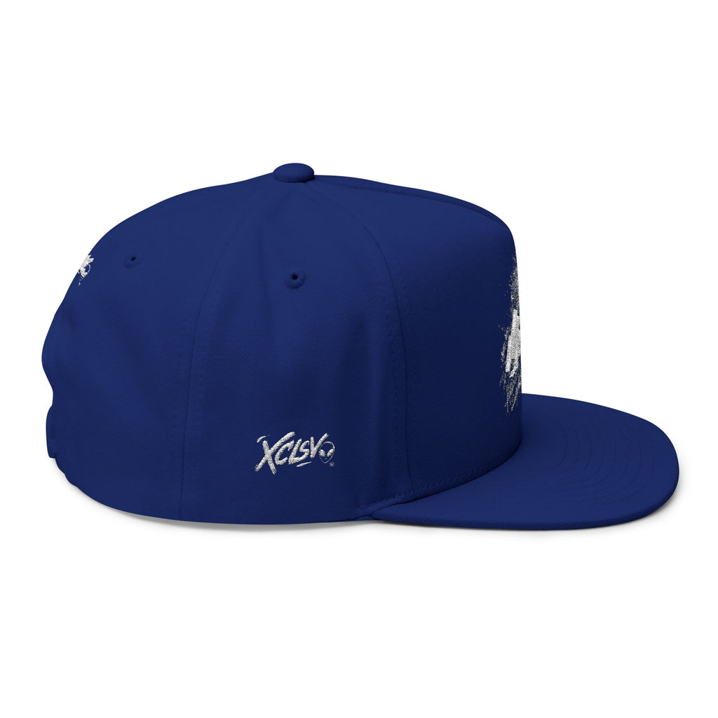 Embroidered Flat Bill Cap — Distressed Mvrsiano Logo Snapback