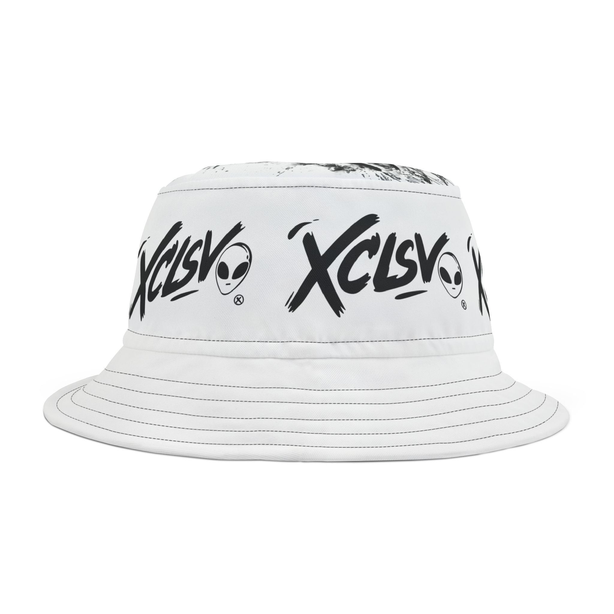 MVRS XCLSV Alien Logo Bucket Hat — Graphic Streetwear Sun Hat