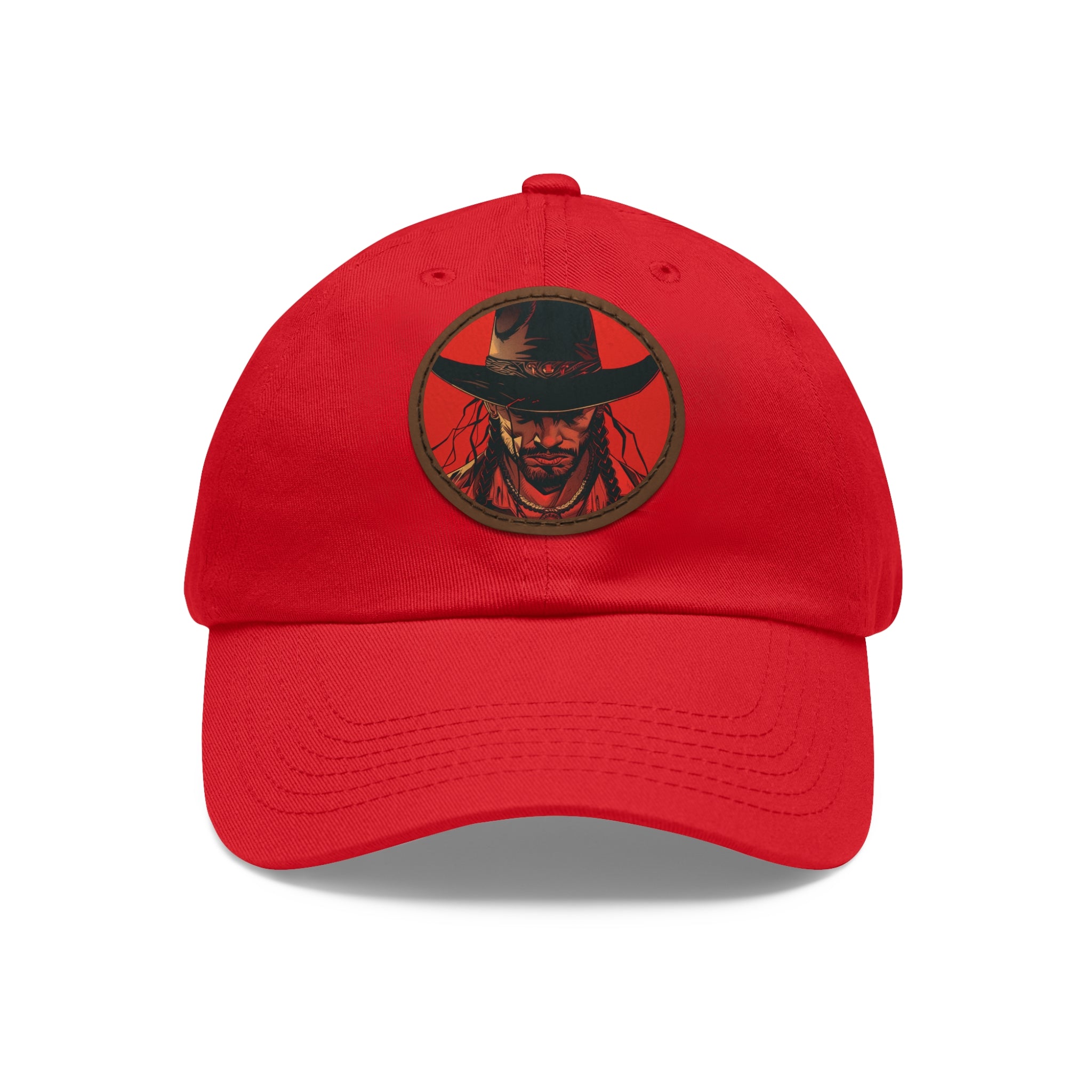 MVRSIANO Western Outlaw Leather Patch Dad Hat