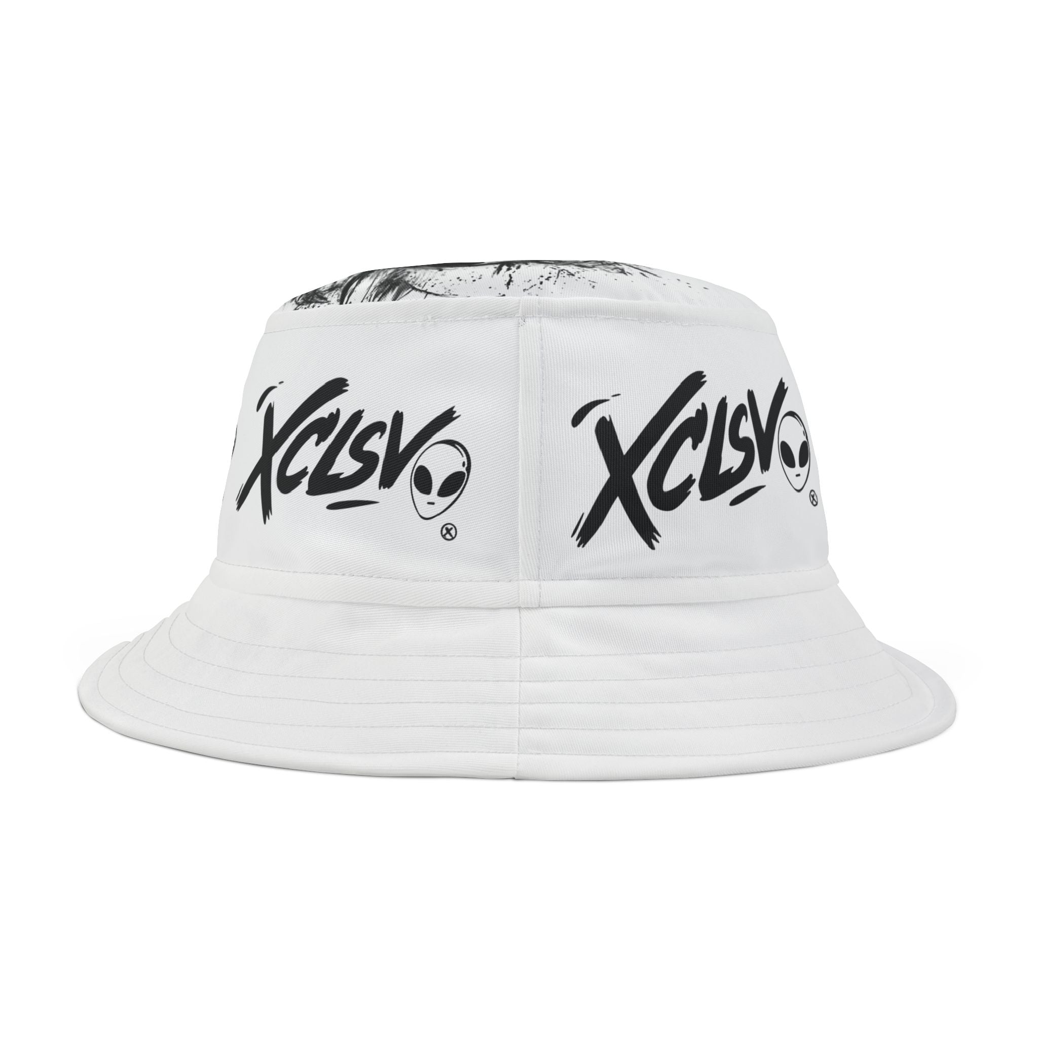 MVRS XCLSV Alien Logo Bucket Hat — Graphic Streetwear Sun Hat