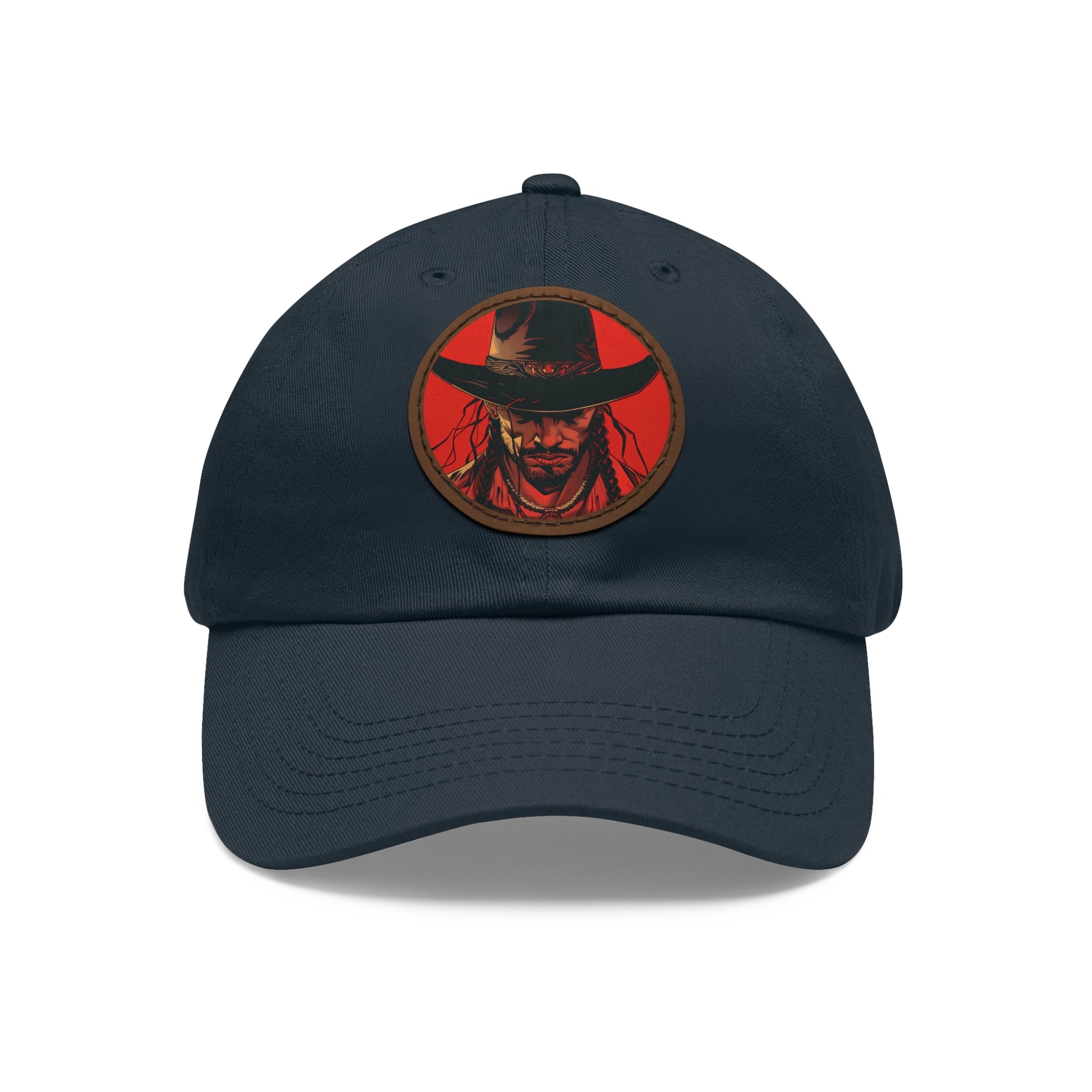 MVRSIANO Western Outlaw Leather Patch Dad Hat