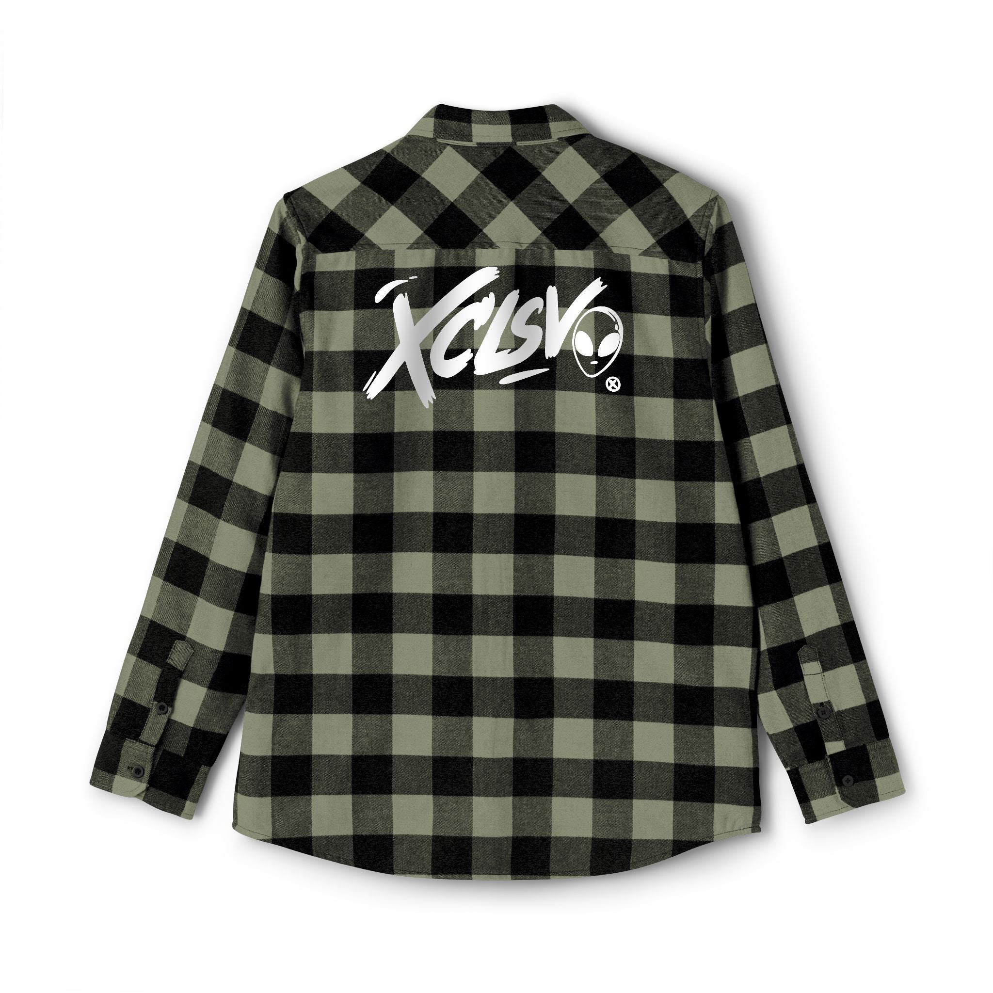 Plaid Flannel Shirt — Back Logo 'XCLSV' Streetwear