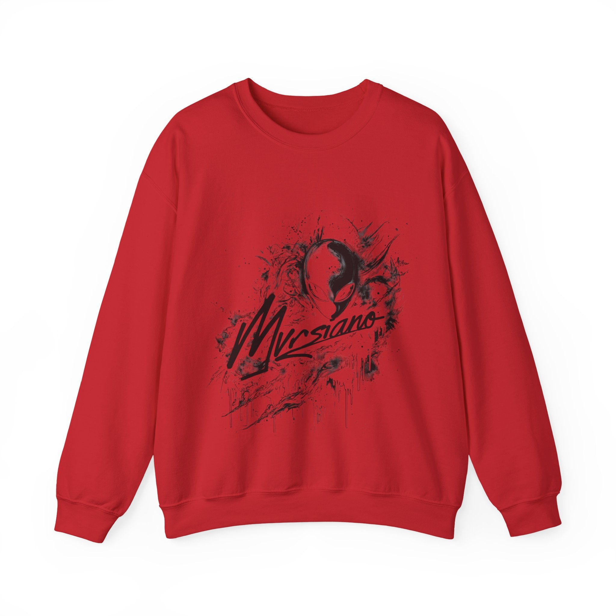 Mvrsiano Graphic Sweatshirt — Alien Grunge Skull Art Crewneck