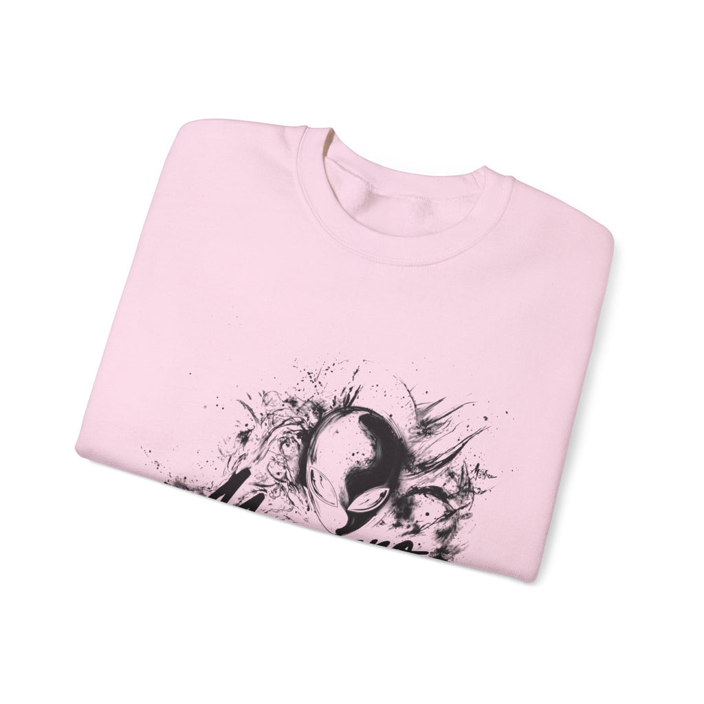 Mvrsiano Graphic Sweatshirt — Alien Grunge Skull Art Crewneck