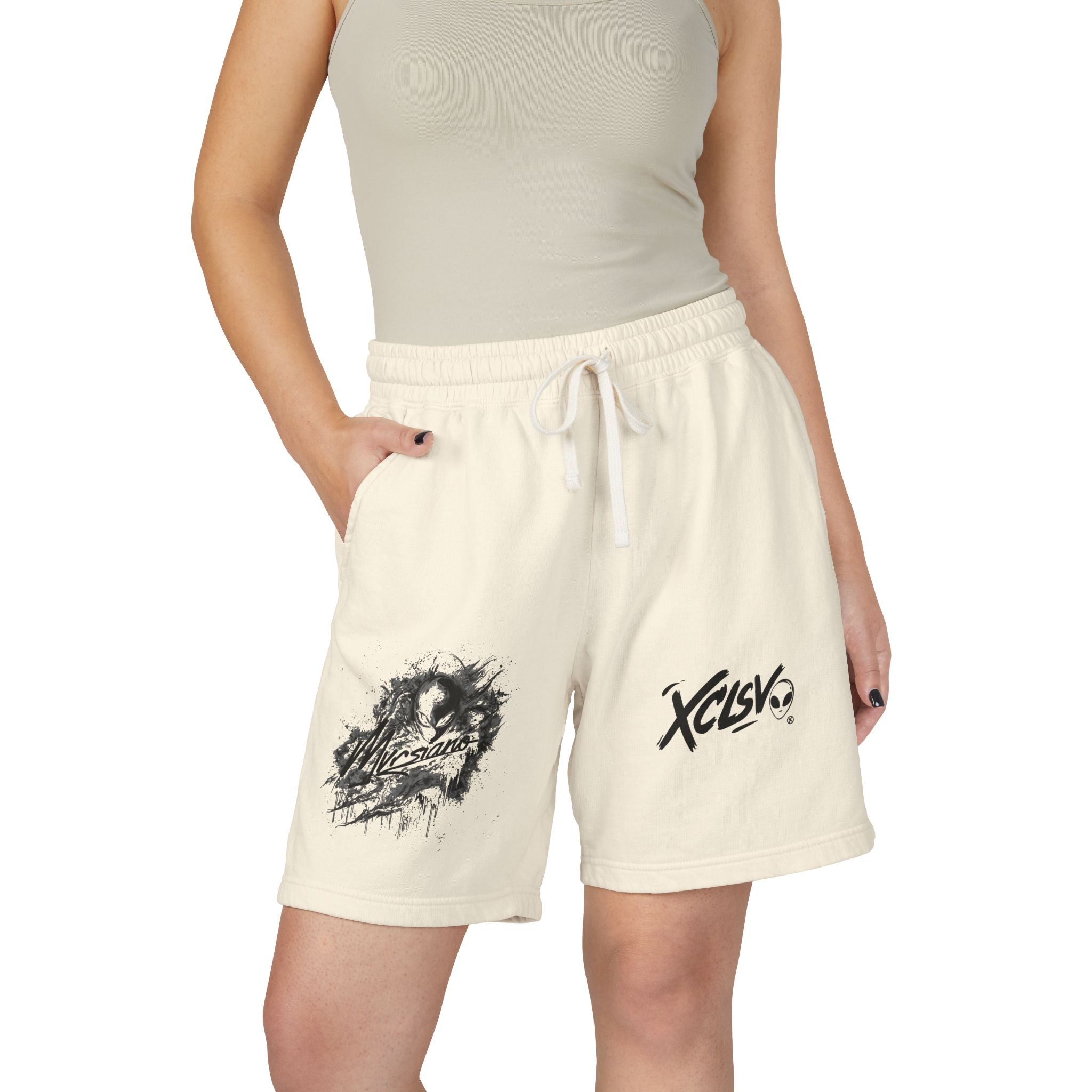 Sweat Shorts — Streetwear Graphic 'XCLSV' Mvrsiano Fleece Lounge Shorts