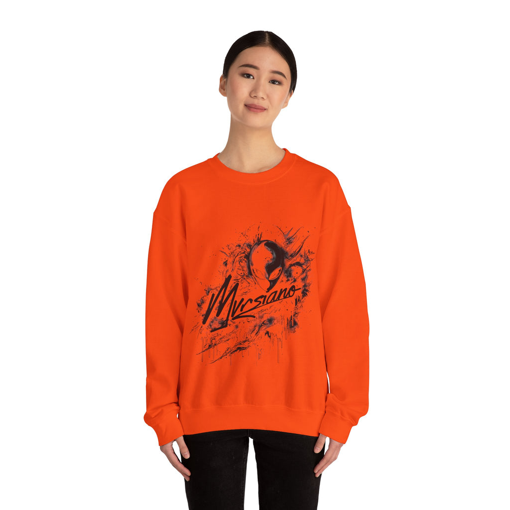 Mvrsiano Graphic Sweatshirt — Alien Grunge Skull Art Crewneck