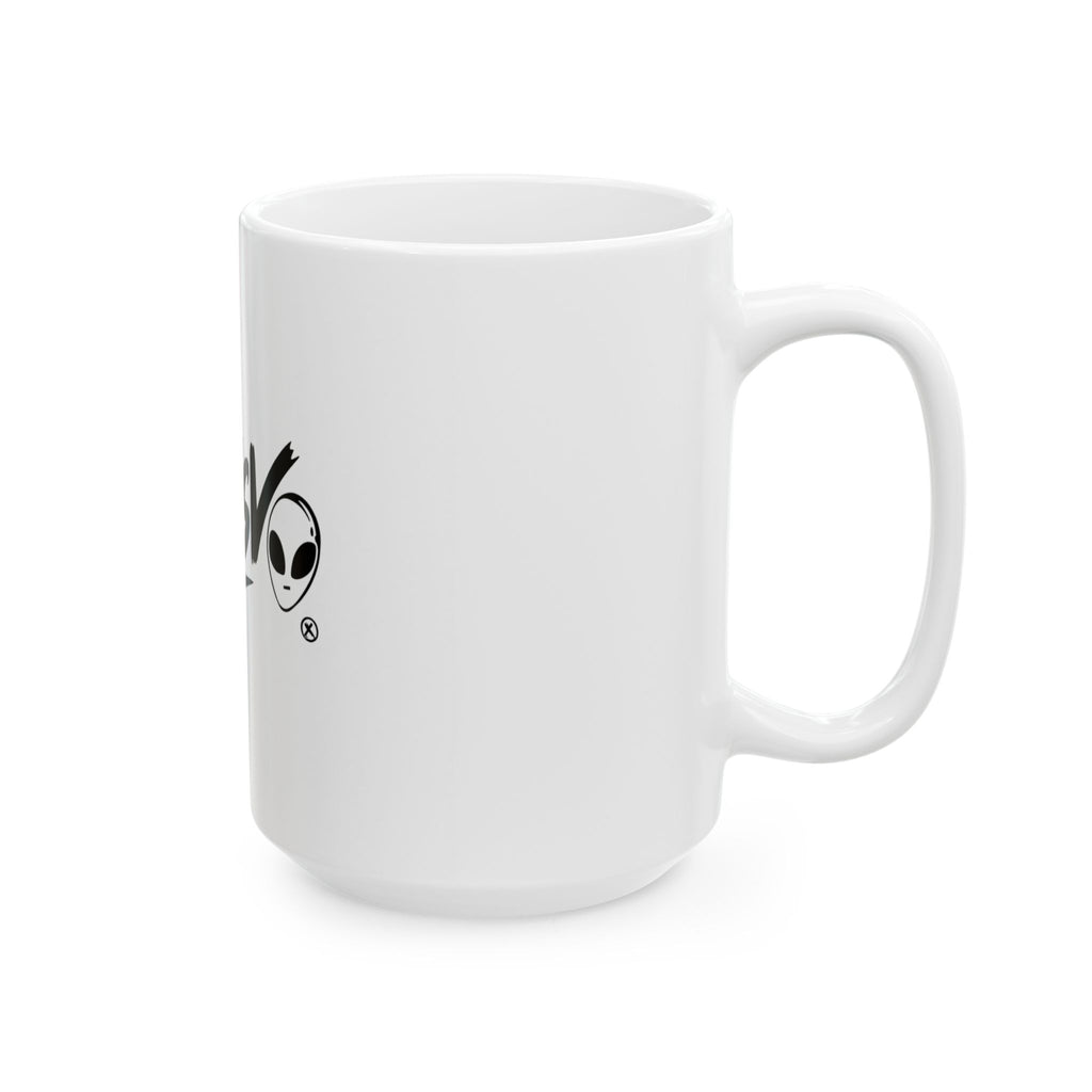 XCLSV Alien Logo Ceramic Mug — Graphic Coffee Tea Cup (11oz & 15oz)