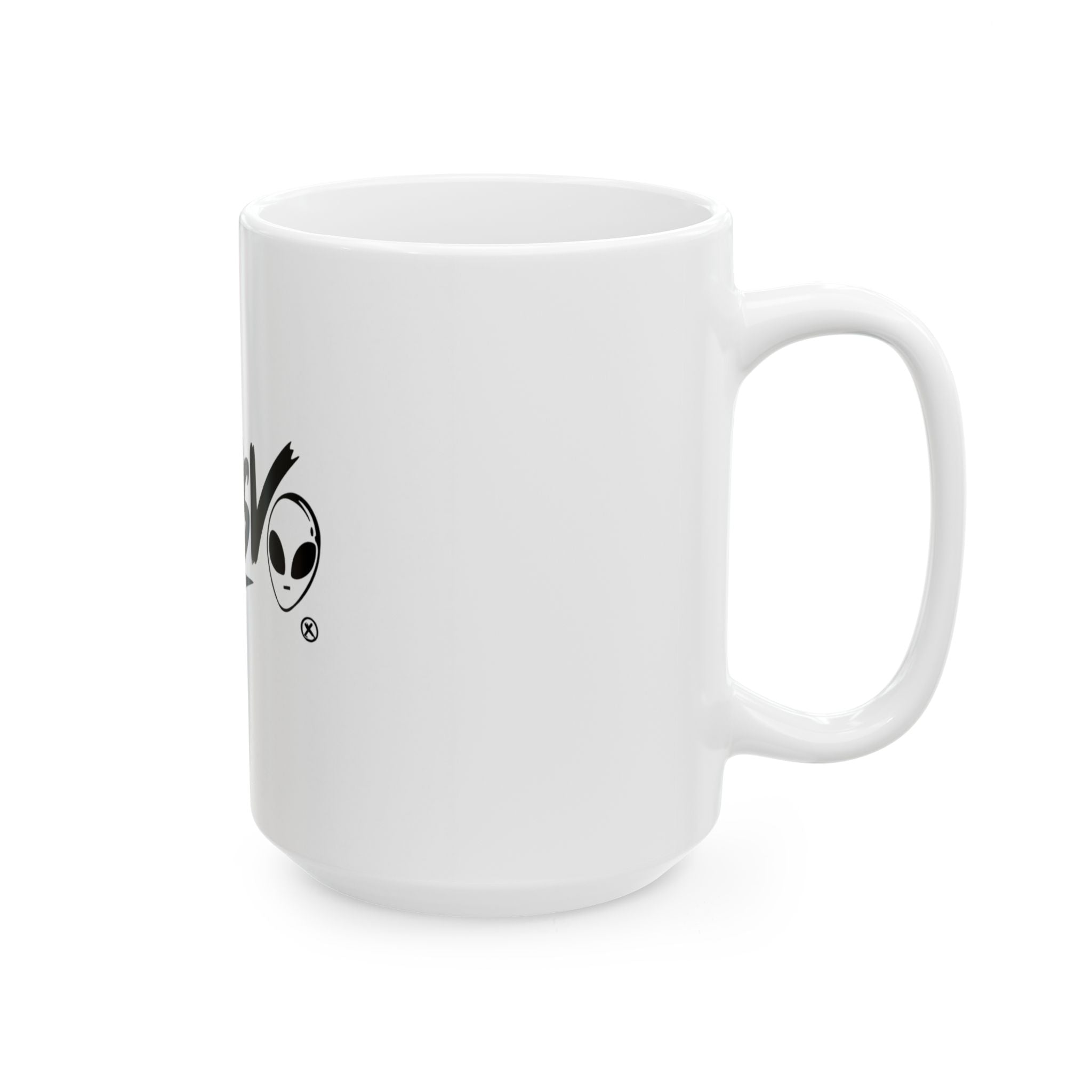 XCLSV Alien Logo Ceramic Mug — Graphic Coffee Tea Cup (11oz & 15oz)