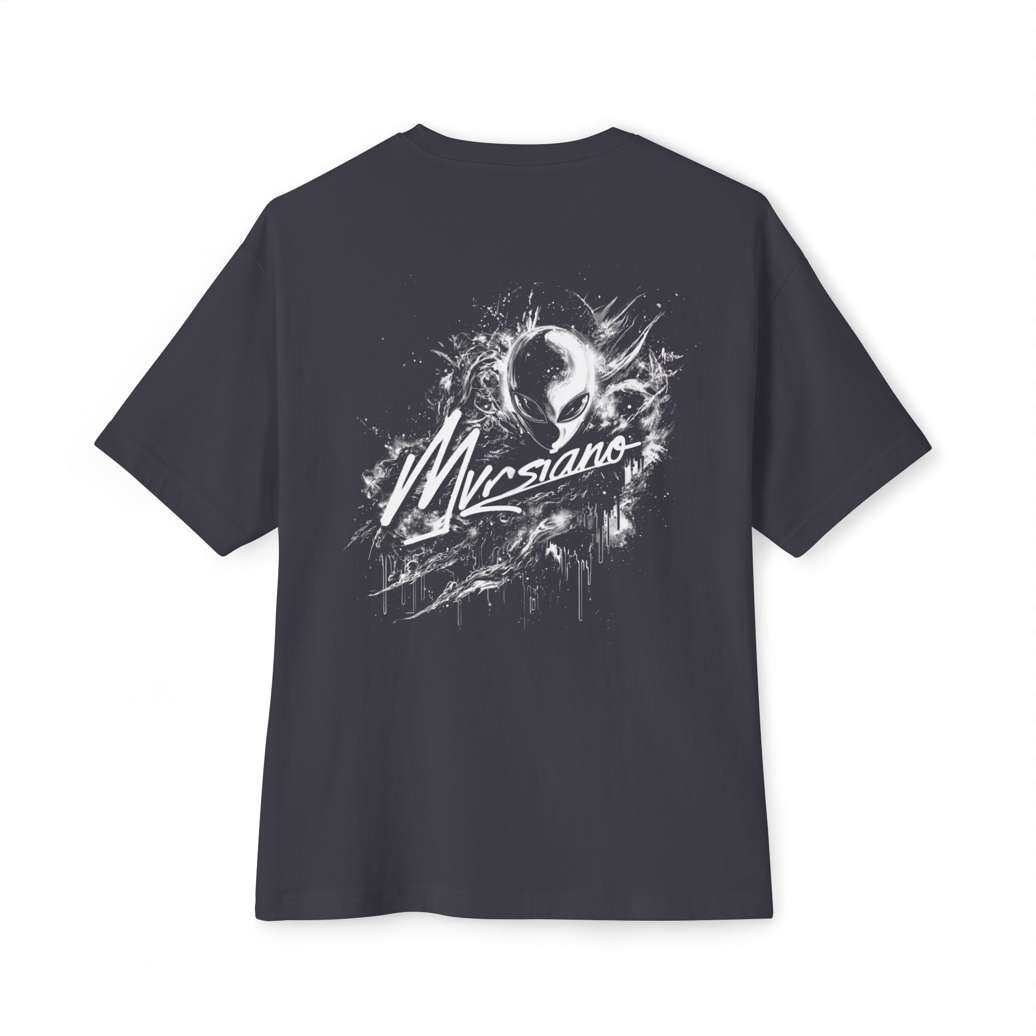 Graphic Tee — 'Marsiano' Alien Back Print Oversized Boxy T‑Shirt