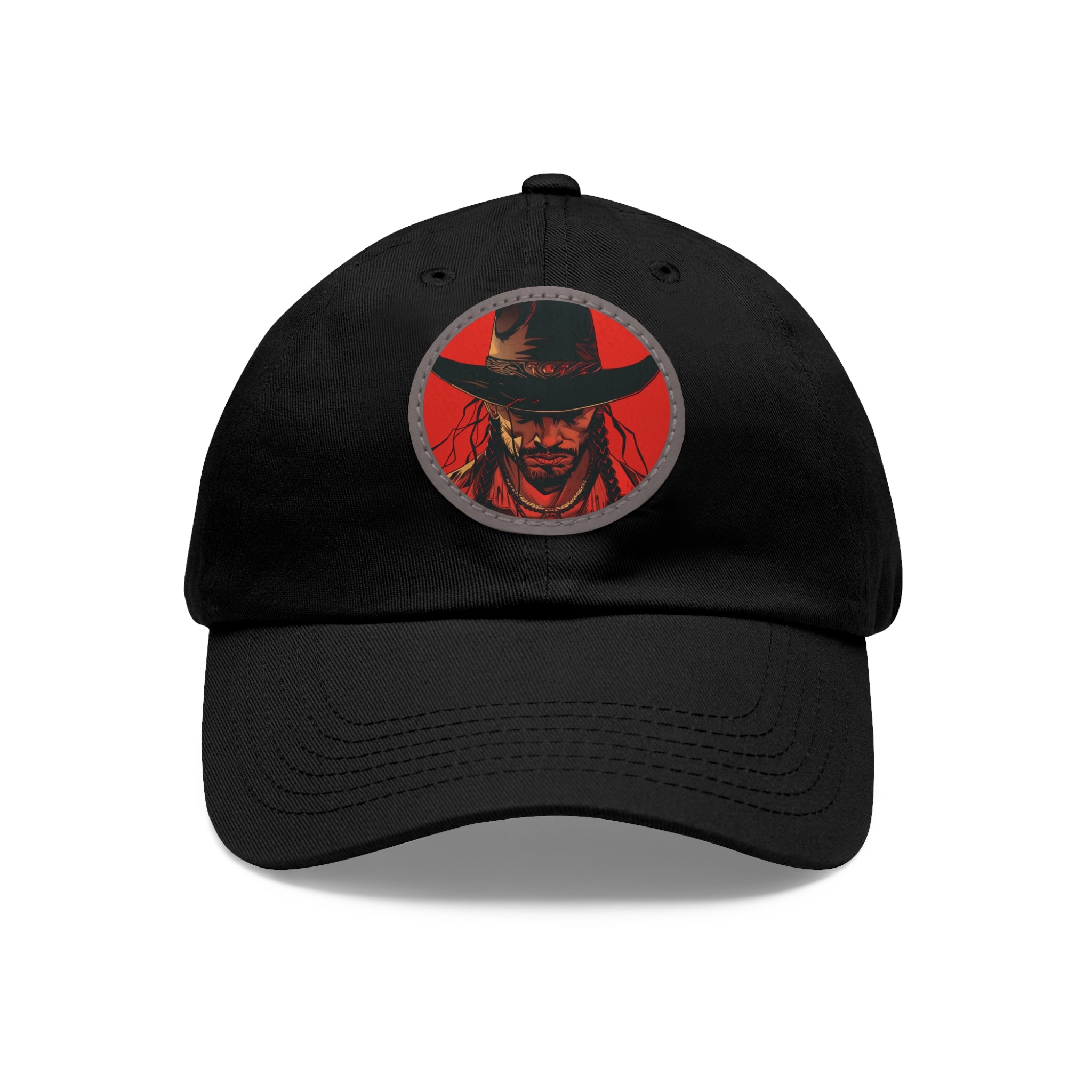 MVRSIANO Western Outlaw Leather Patch Dad Hat