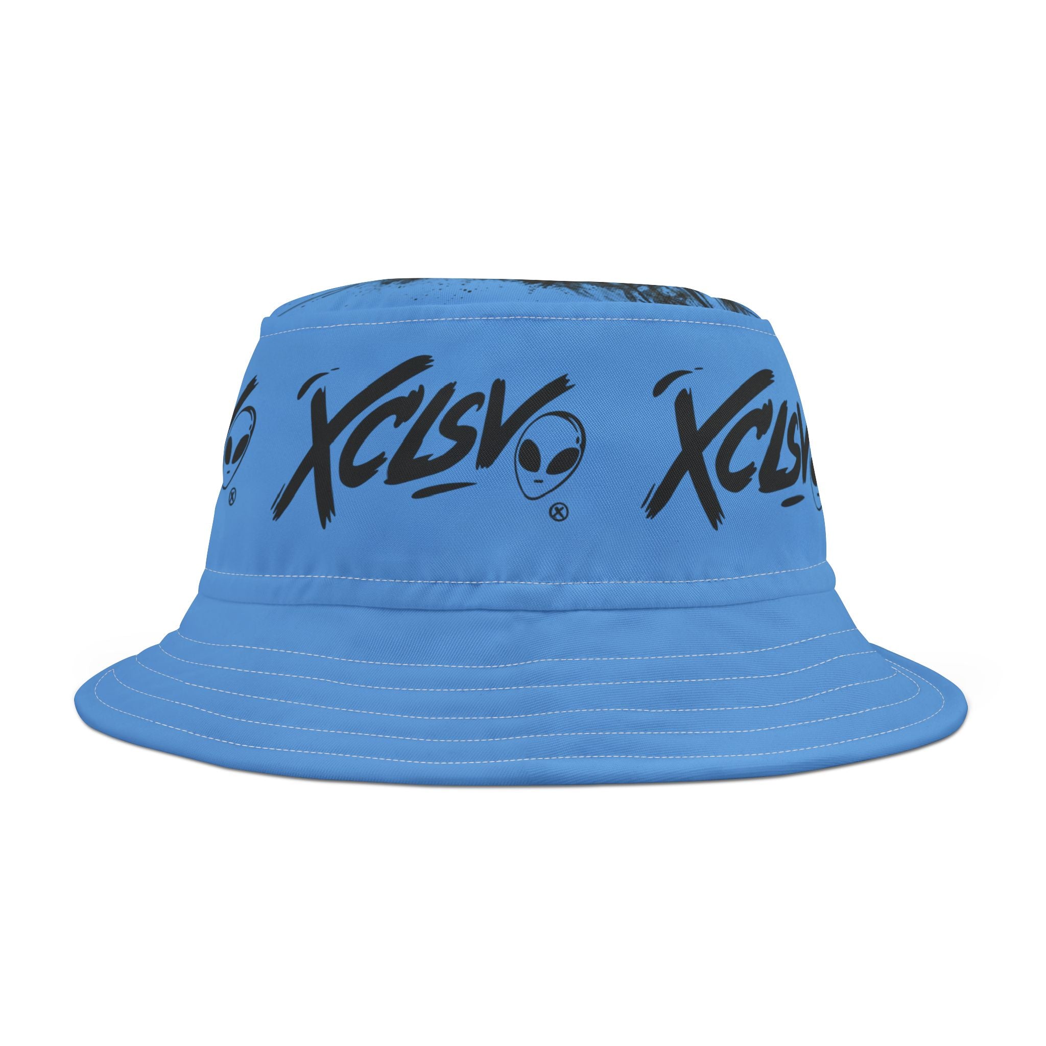 MVRS XCLSV Alien Logo Bucket Hat — Graphic Streetwear Sun Hat