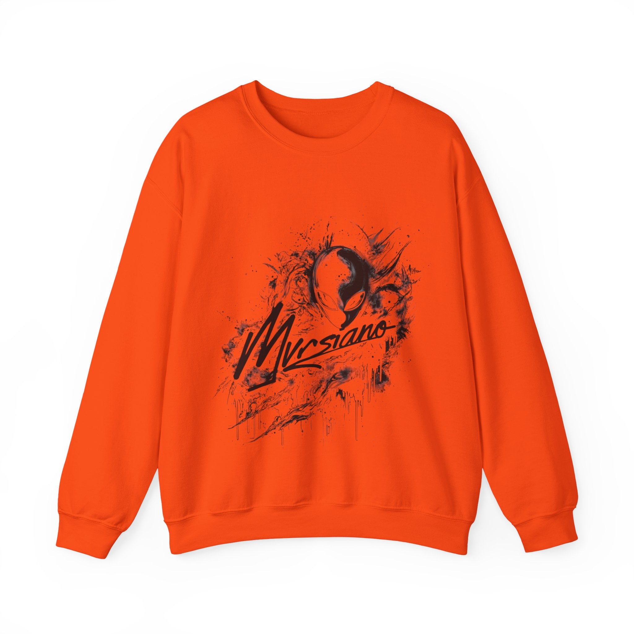 Mvrsiano Graphic Sweatshirt — Alien Grunge Skull Art Crewneck