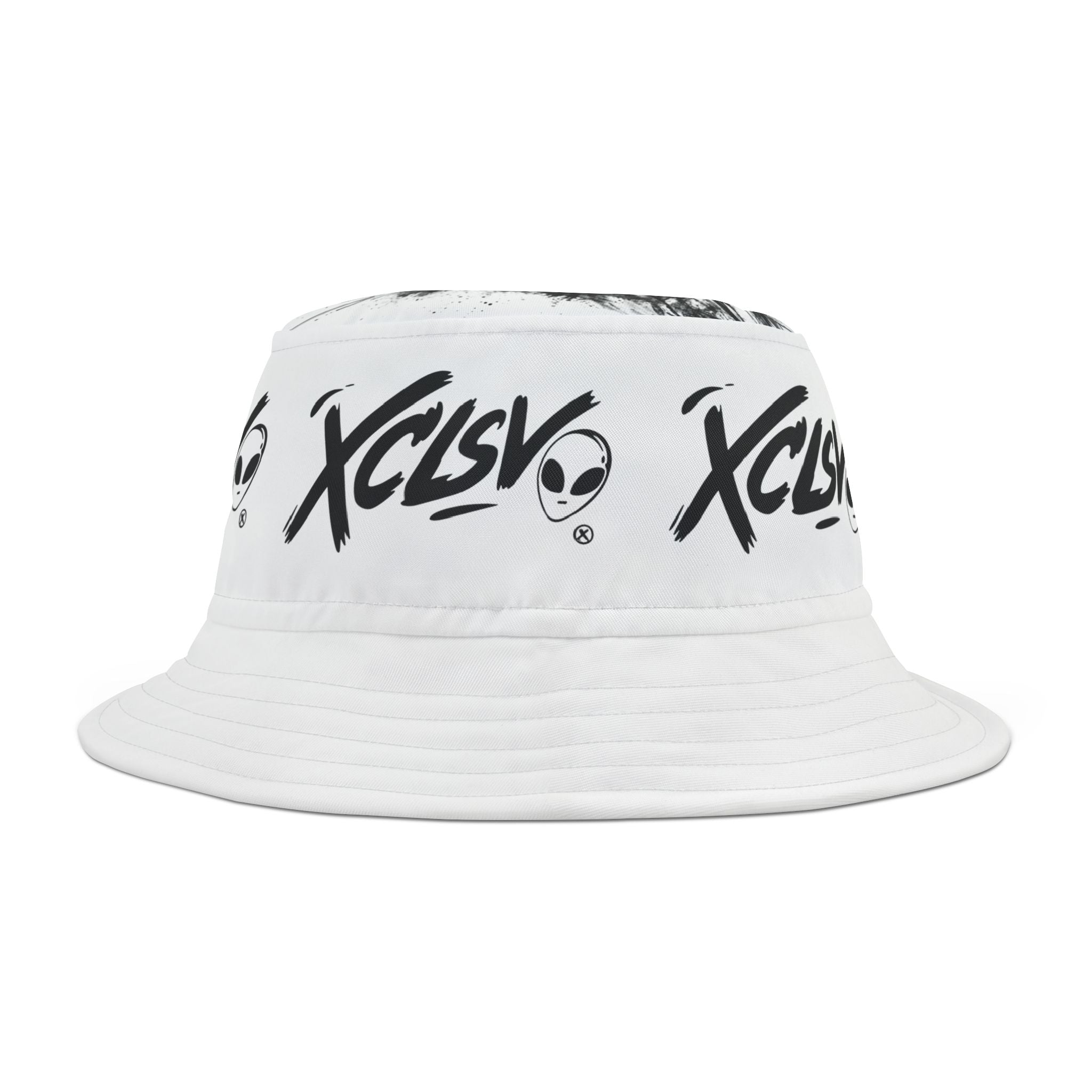 MVRS XCLSV Alien Logo Bucket Hat — Graphic Streetwear Sun Hat
