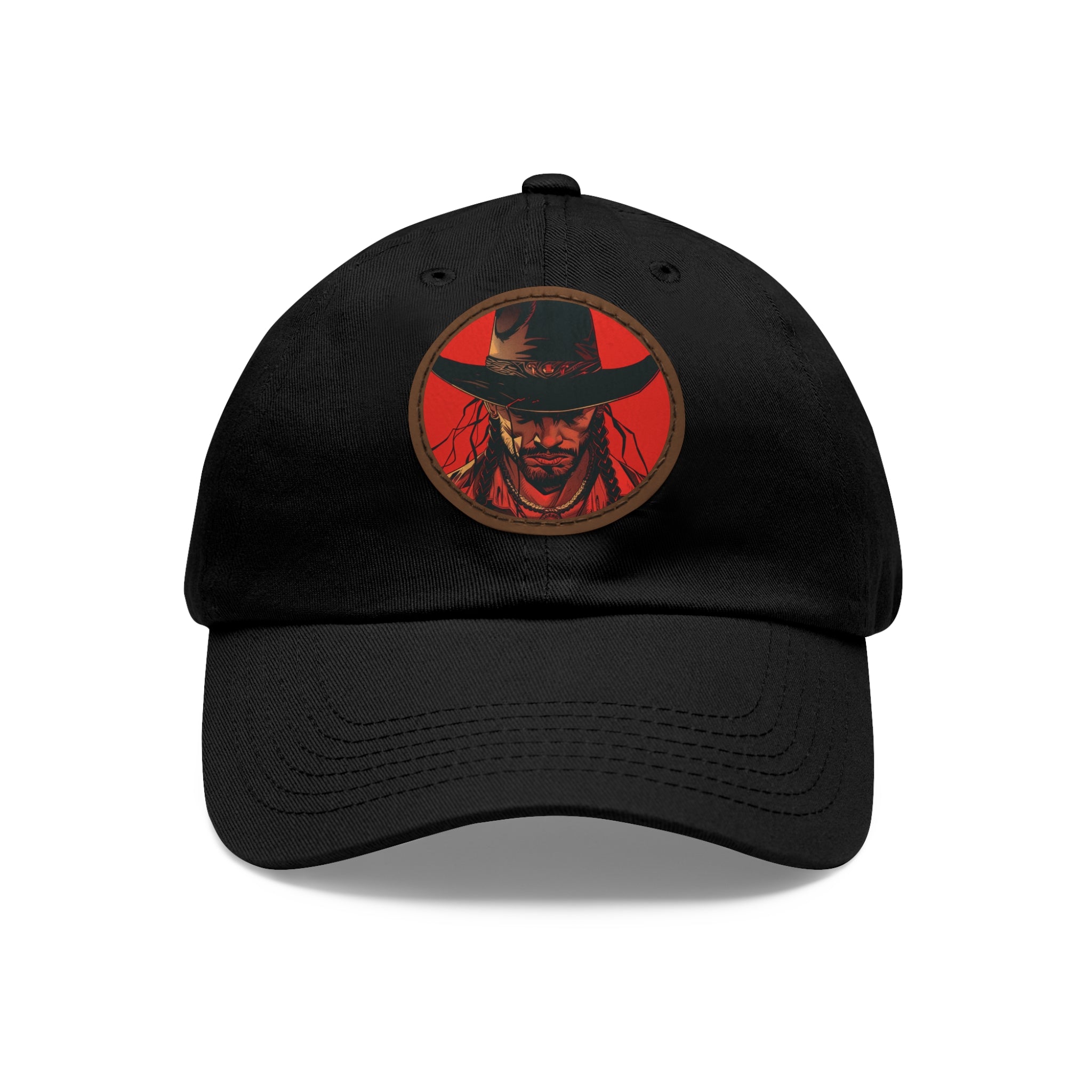 MVRSIANO Western Outlaw Leather Patch Dad Hat