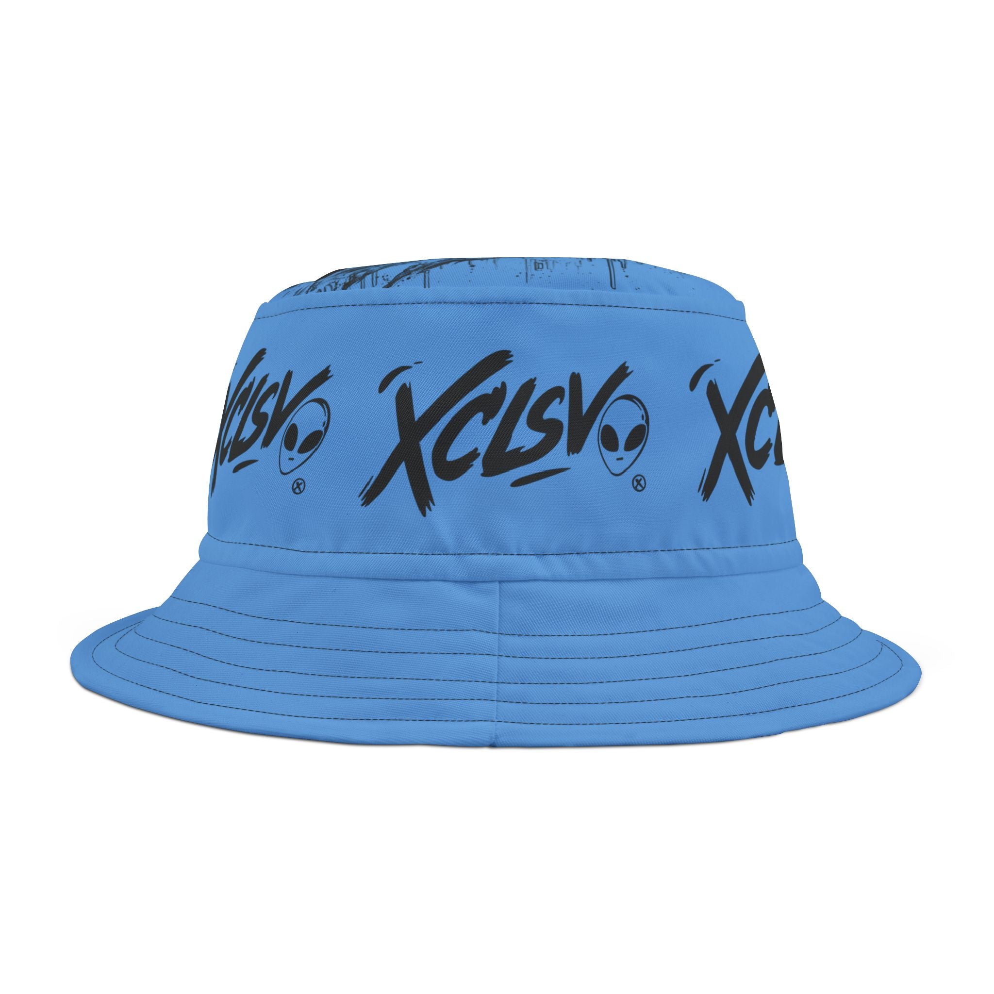 MVRS XCLSV Alien Logo Bucket Hat — Graphic Streetwear Sun Hat