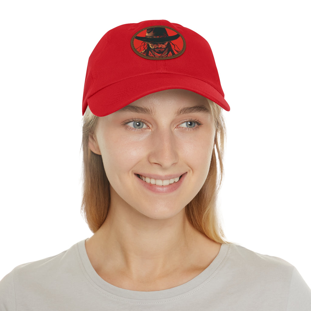 MVRSIANO Western Outlaw Leather Patch Dad Hat