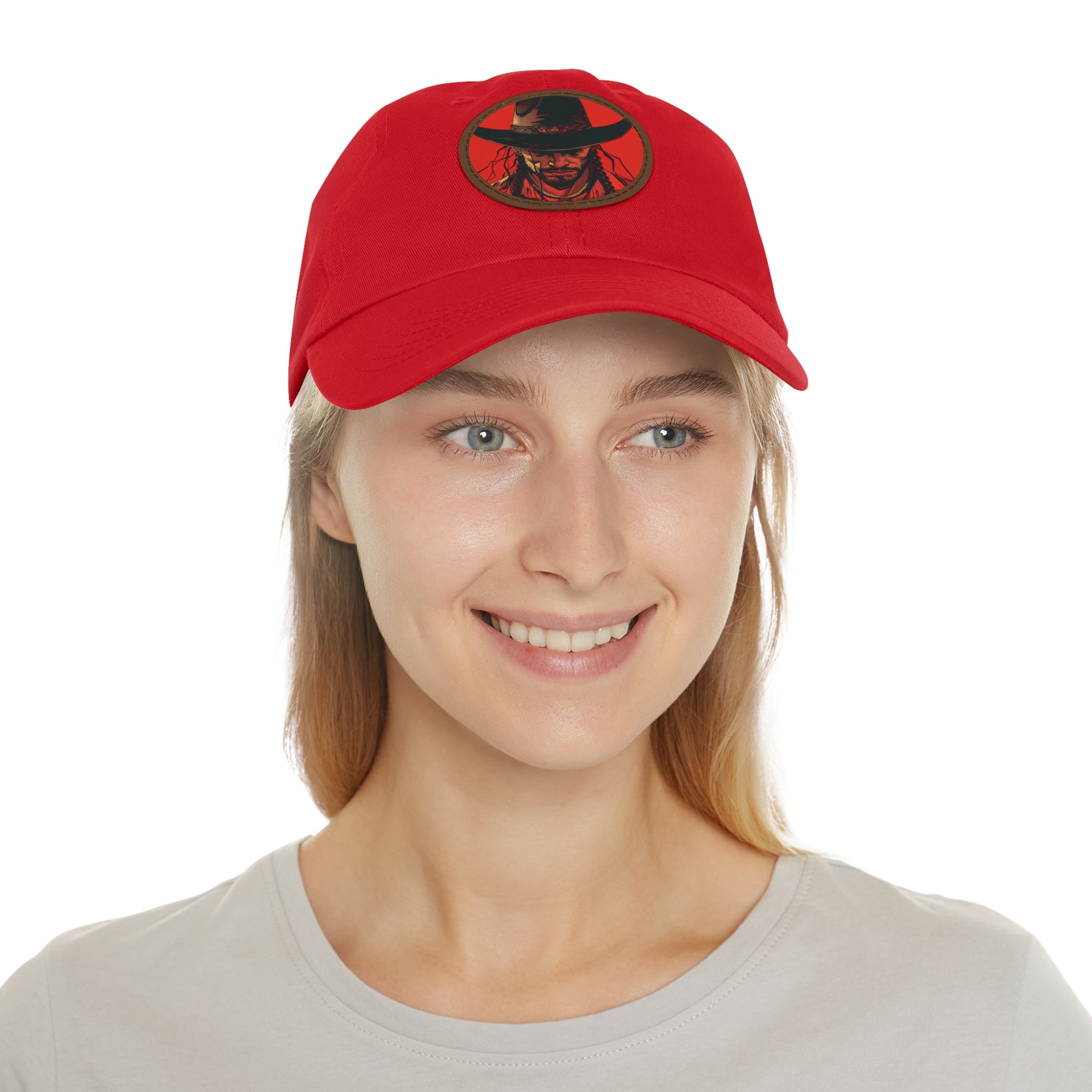 MVRSIANO Western Outlaw Leather Patch Dad Hat