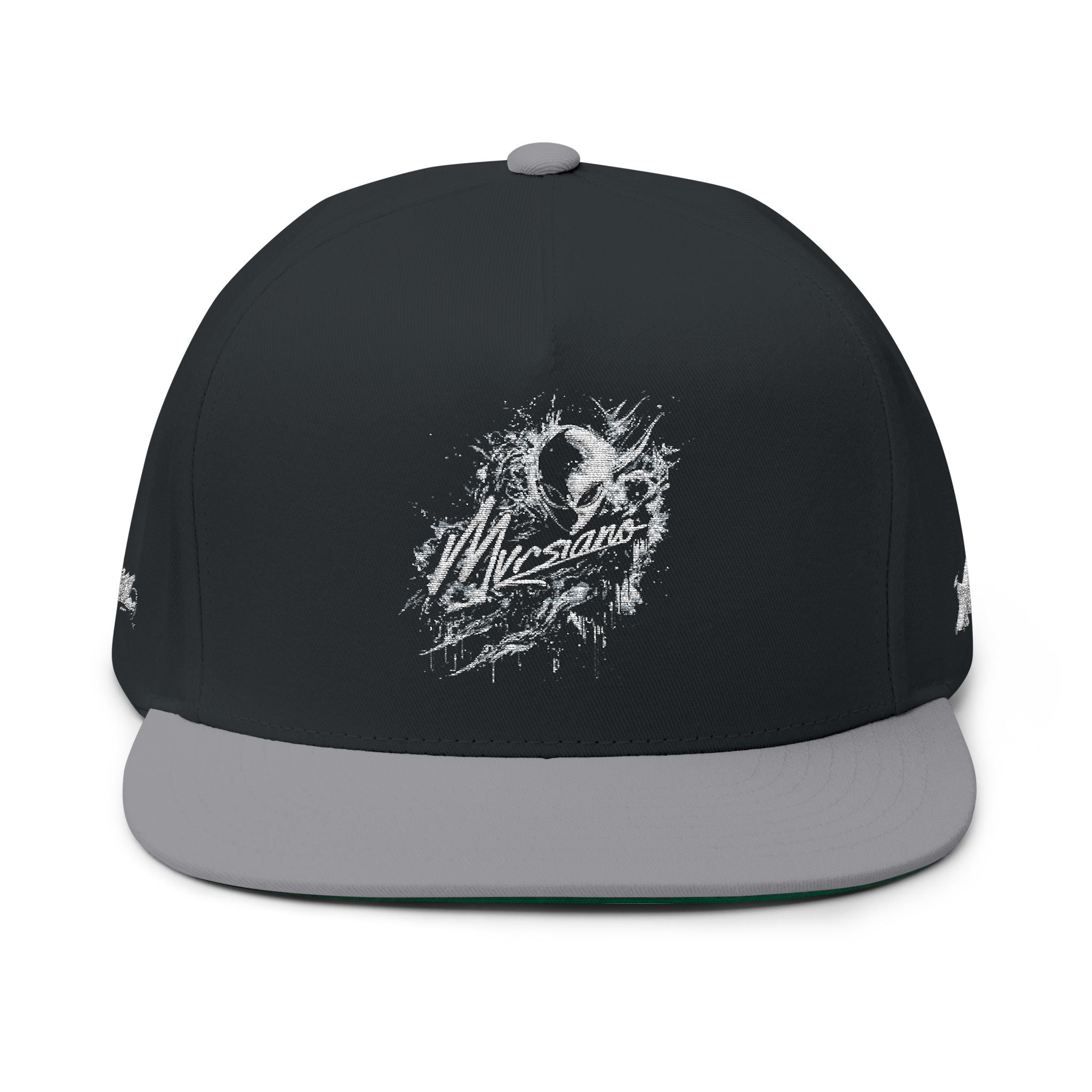 Embroidered Flat Bill Cap — Distressed Mvrsiano Logo Snapback