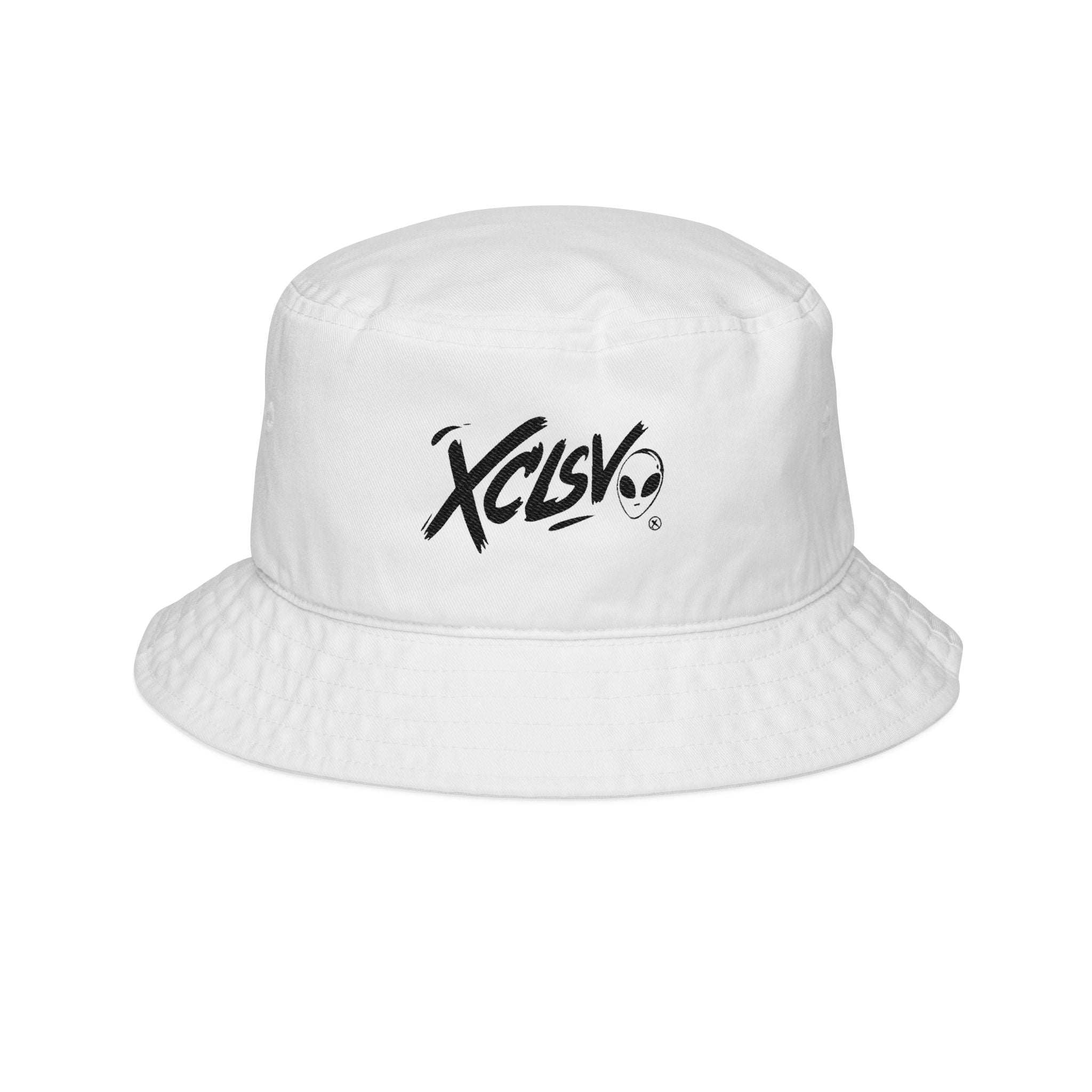 Embroidered "XCLSV" Alien Logo Bucket Hat — Streetwear Summer Sun Hat