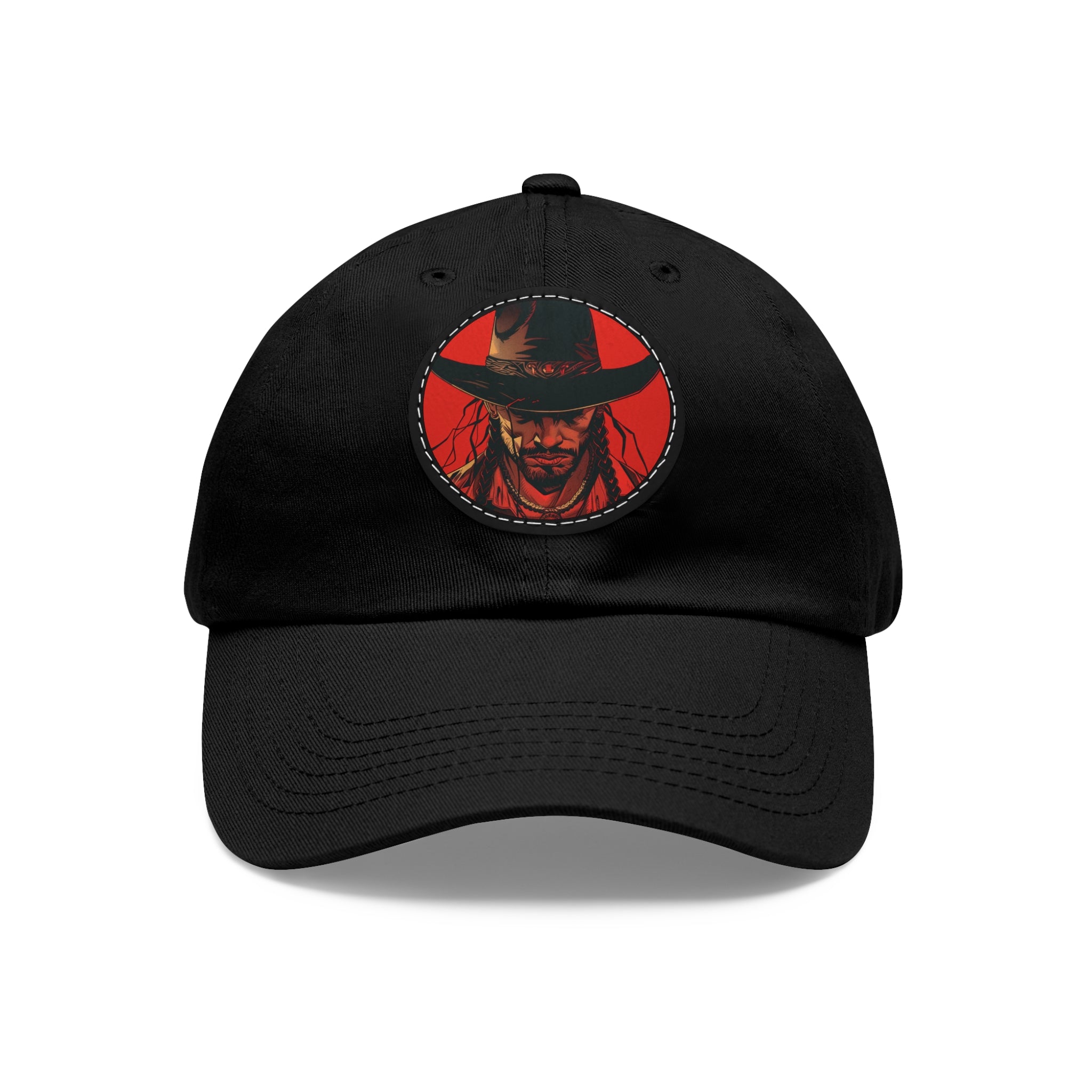 MVRSIANO Western Outlaw Leather Patch Dad Hat