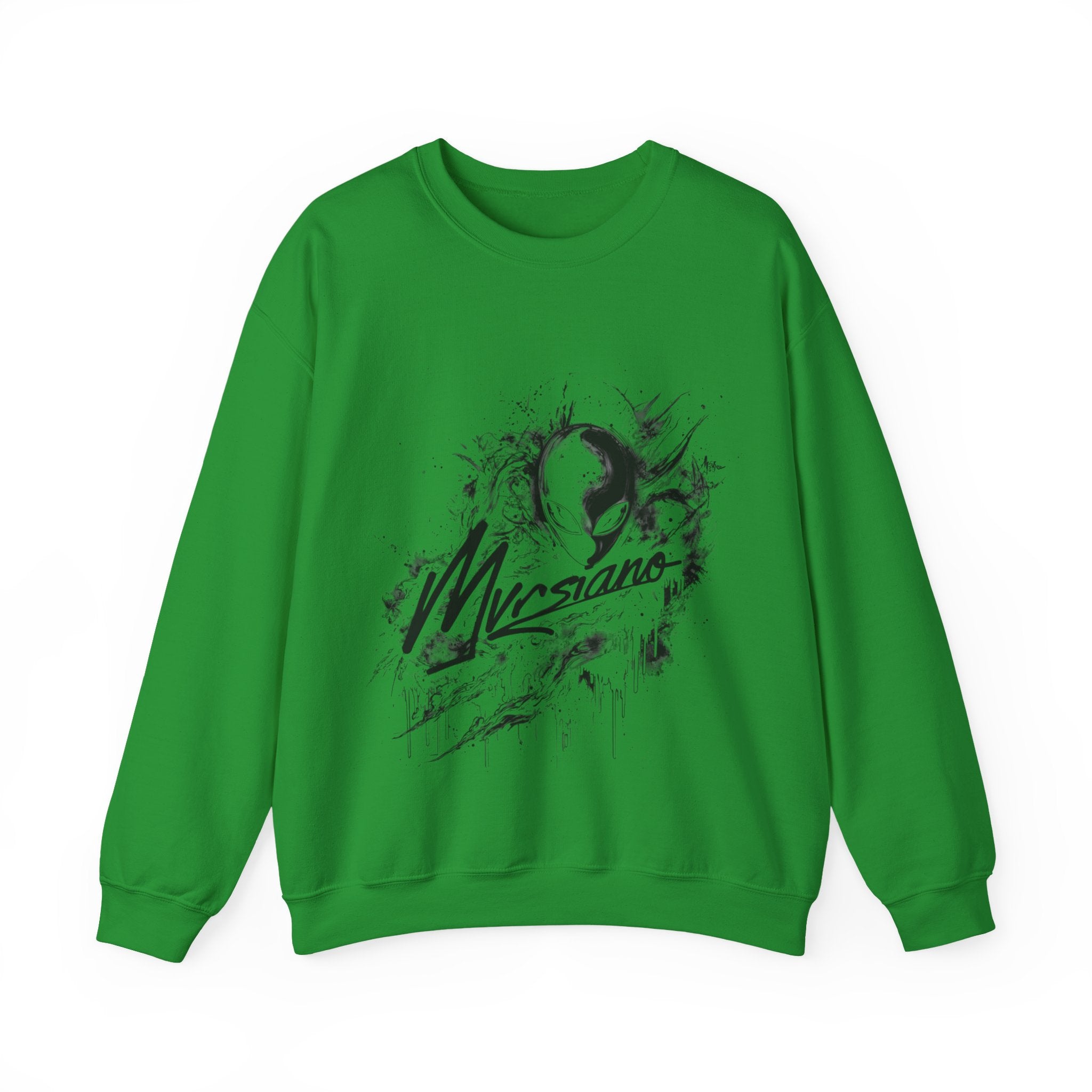 Mvrsiano Graphic Sweatshirt — Alien Grunge Skull Art Crewneck