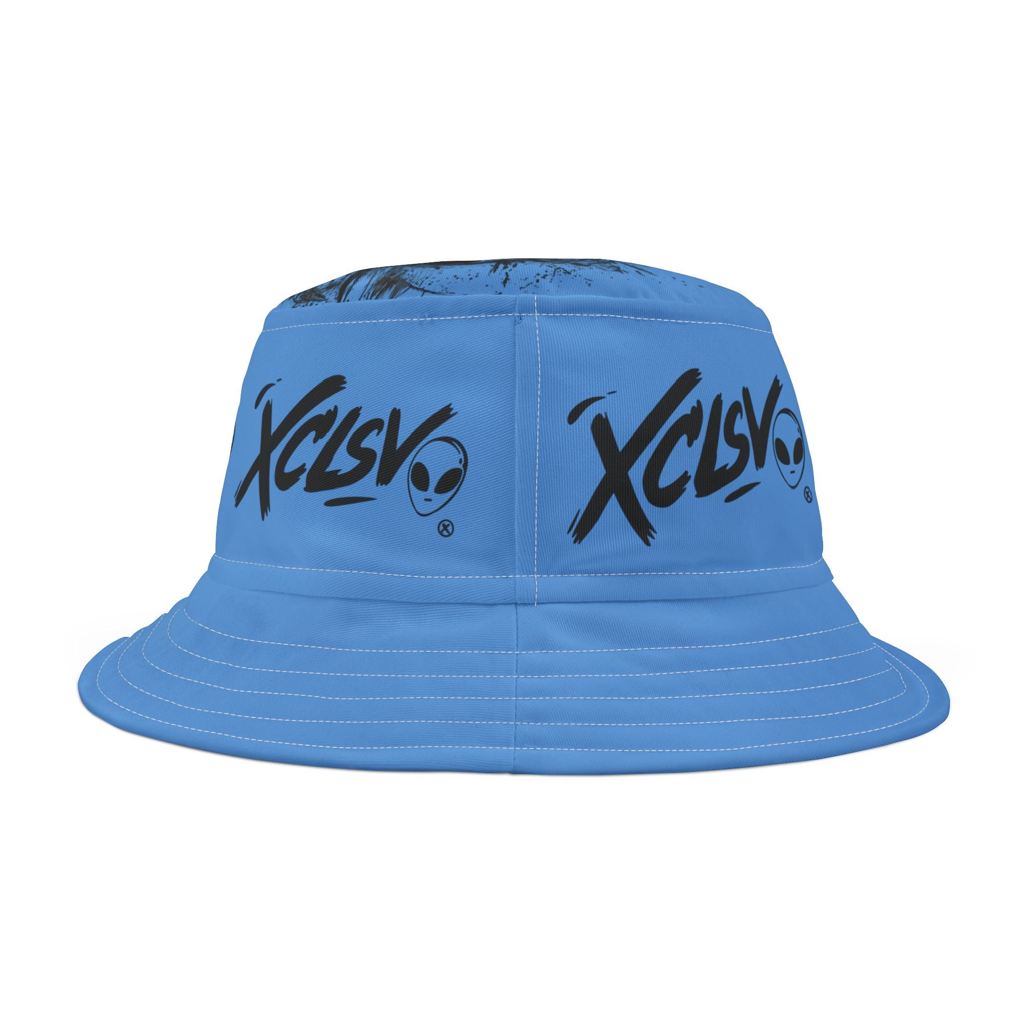MVRS XCLSV Alien Logo Bucket Hat — Graphic Streetwear Sun Hat