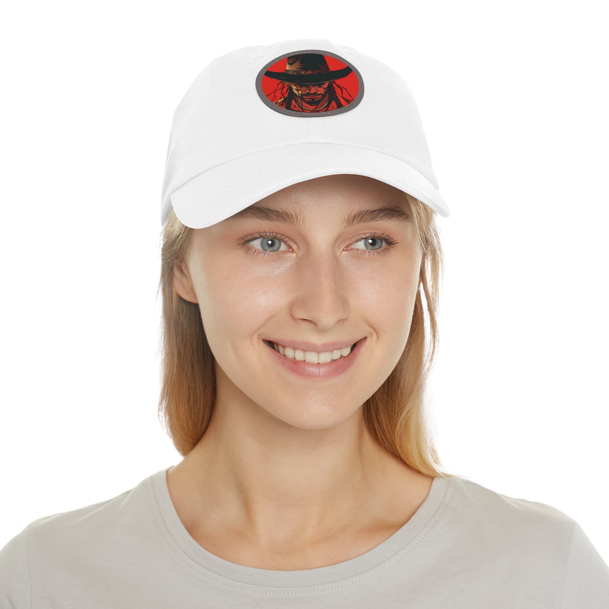 MVRSIANO Western Outlaw Leather Patch Dad Hat