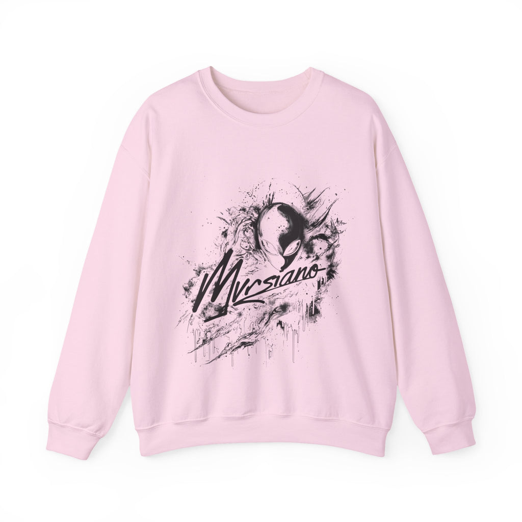 Mvrsiano Graphic Sweatshirt — Alien Grunge Skull Art Crewneck