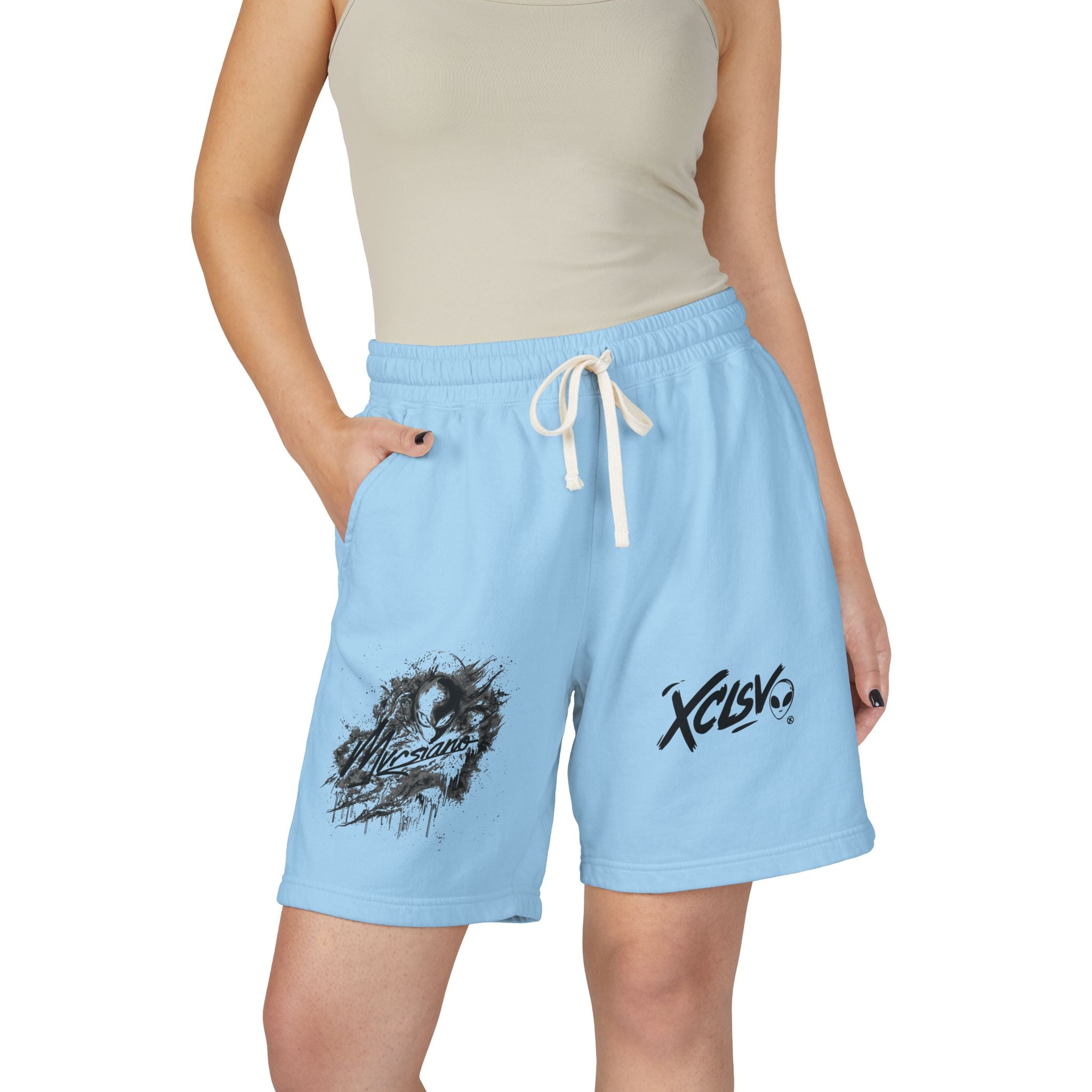 Sweat Shorts — Streetwear Graphic 'XCLSV' Mvrsiano Fleece Lounge Shorts
