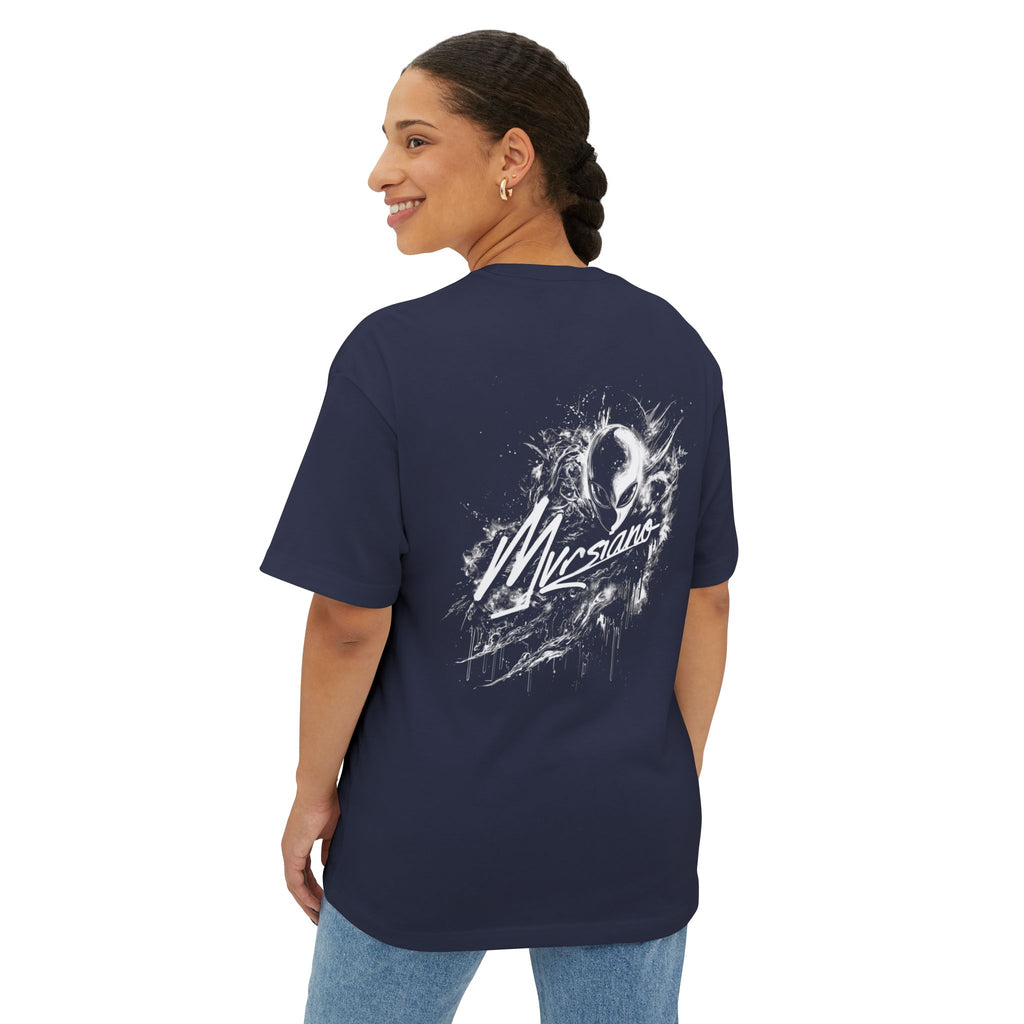 Graphic Tee — 'Marsiano' Alien Back Print Oversized Boxy T‑Shirt